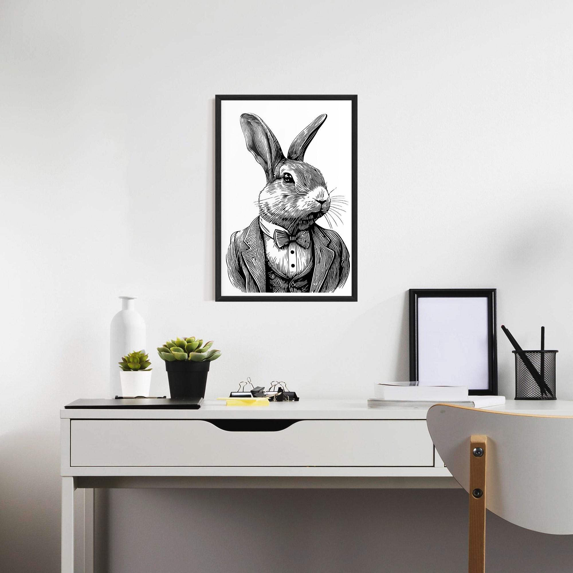 Keretezett Poszter Bunny In Suit mockup 7