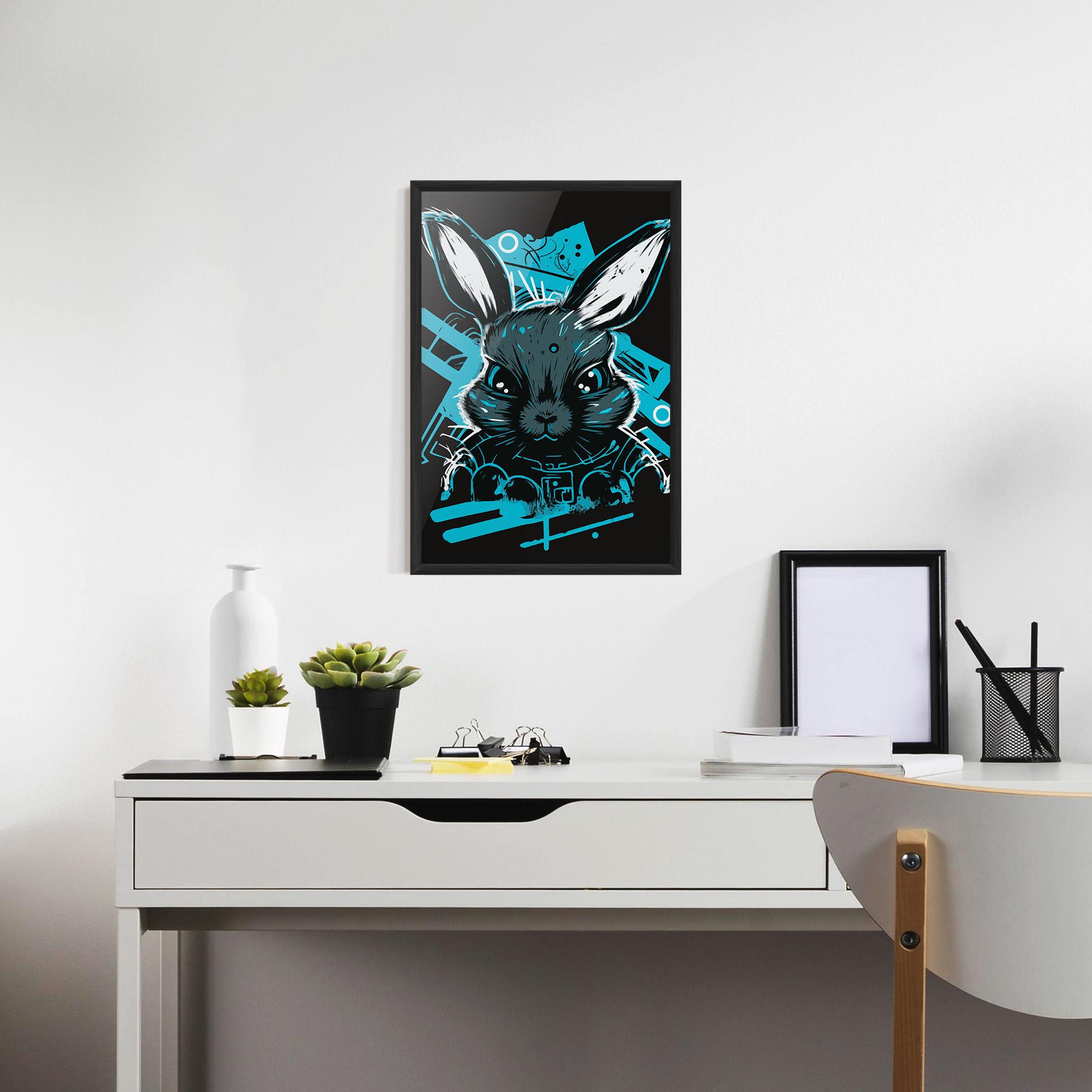 Keretezett Poszter Grey Blue Bunny mockup 7