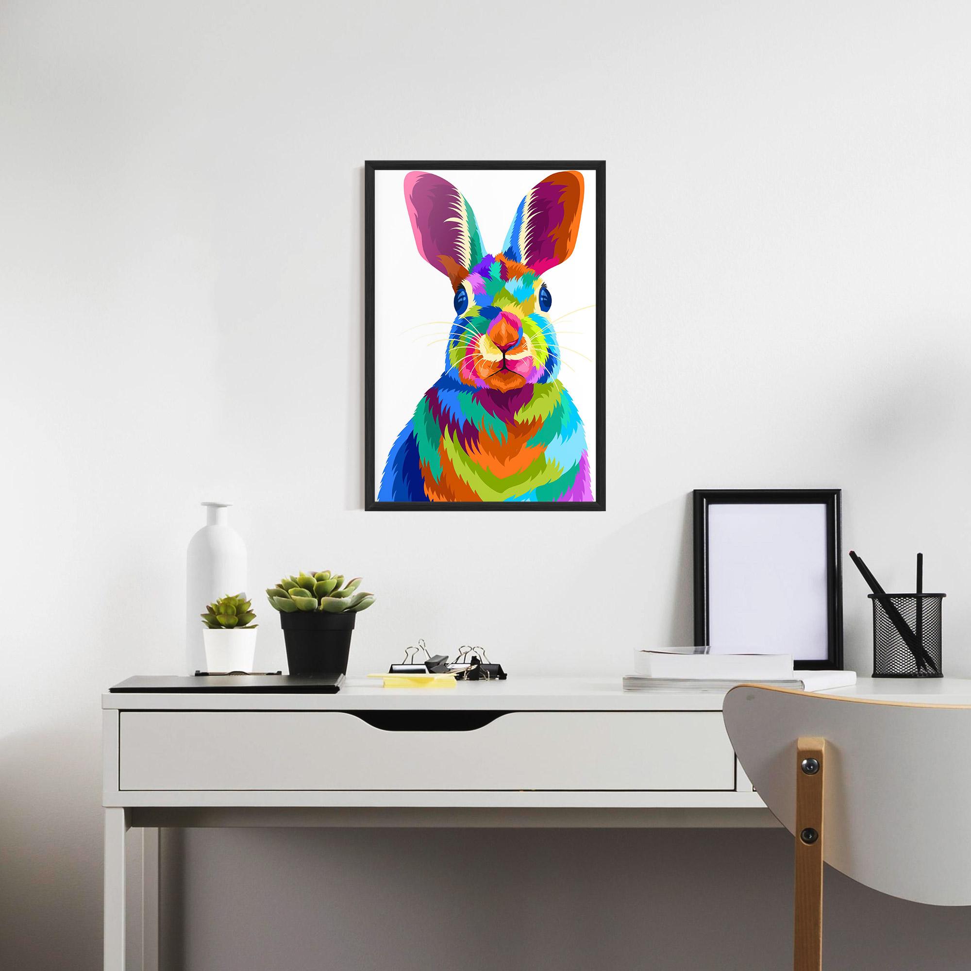 Keretezett Poszter Rabbit Art Style mockup 7