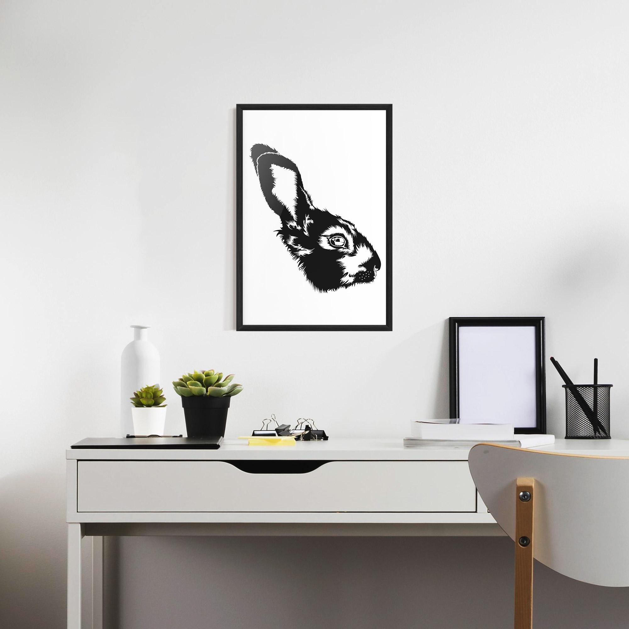 Keretezett Poszter Rabbit Head mockup 7