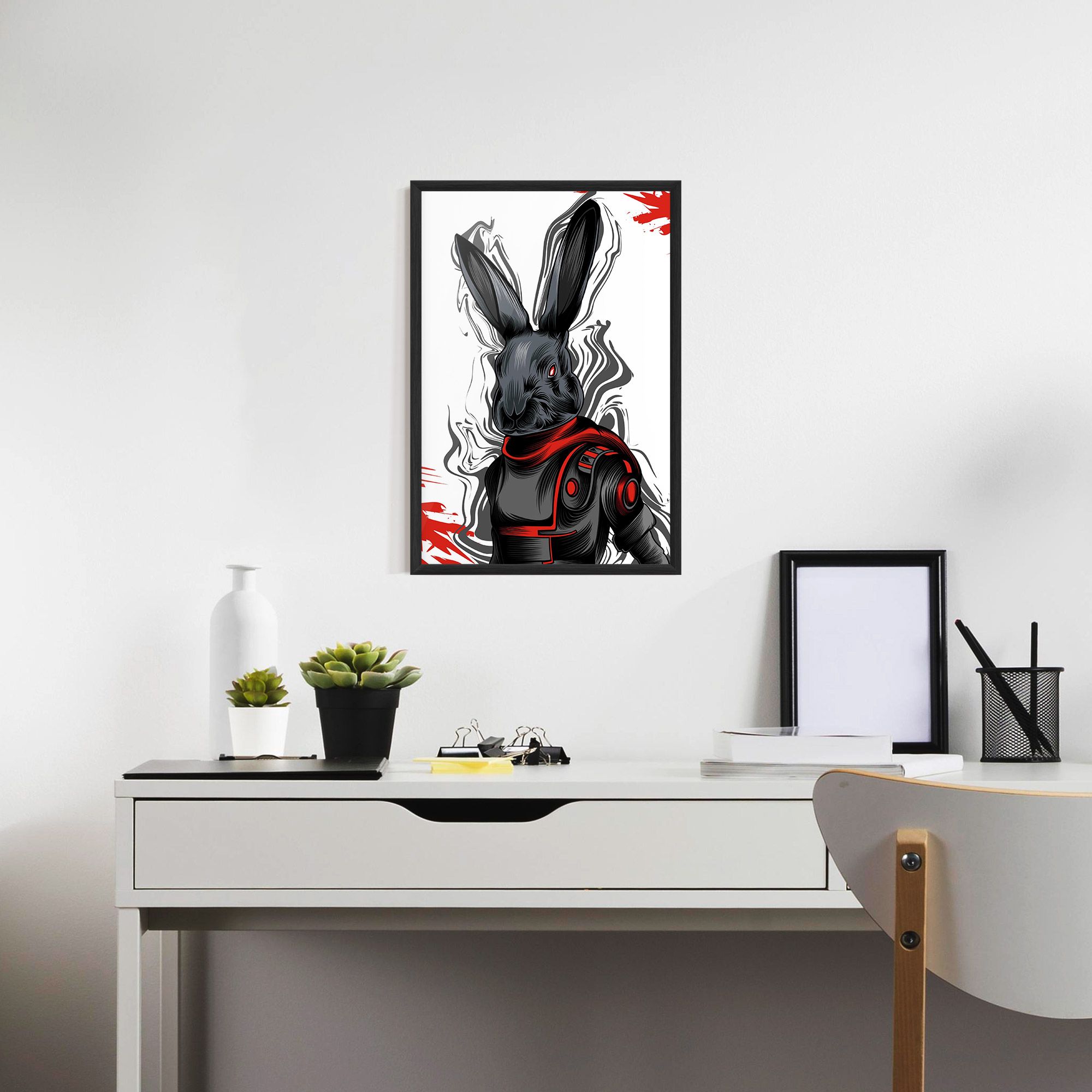 Red Robot Bunny mockup 7