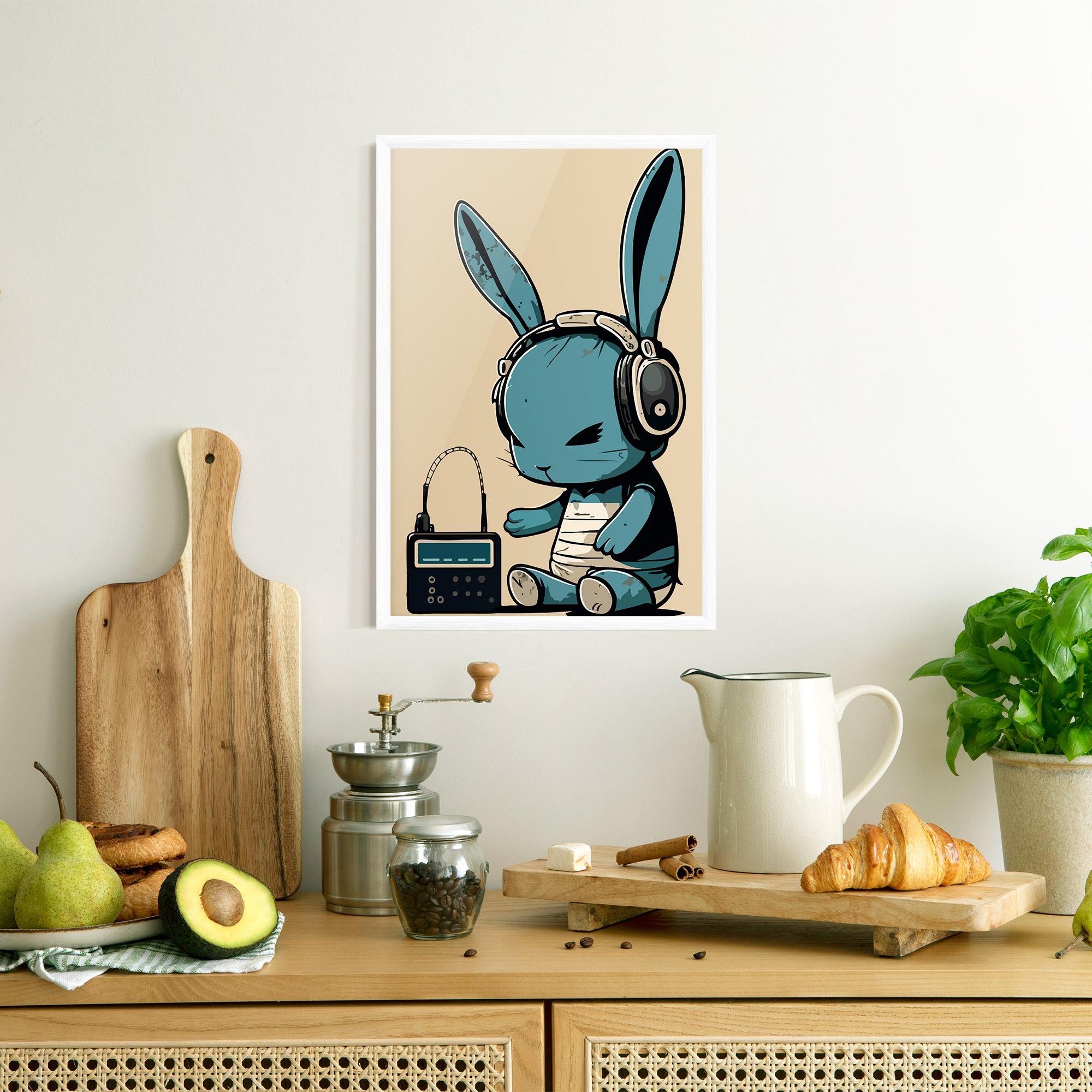 Keretezett Poszter Blue Baby Bunny mockup 8