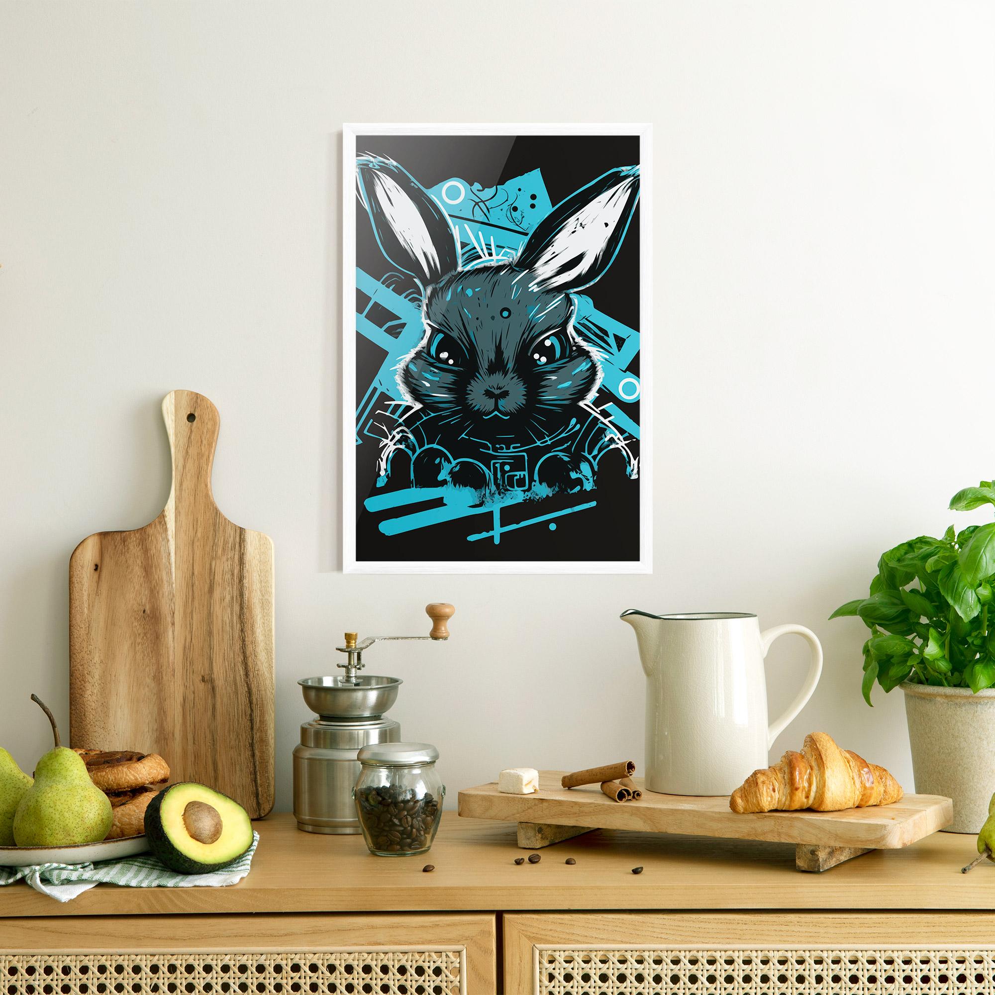 Keretezett Poszter Grey Blue Bunny mockup 8