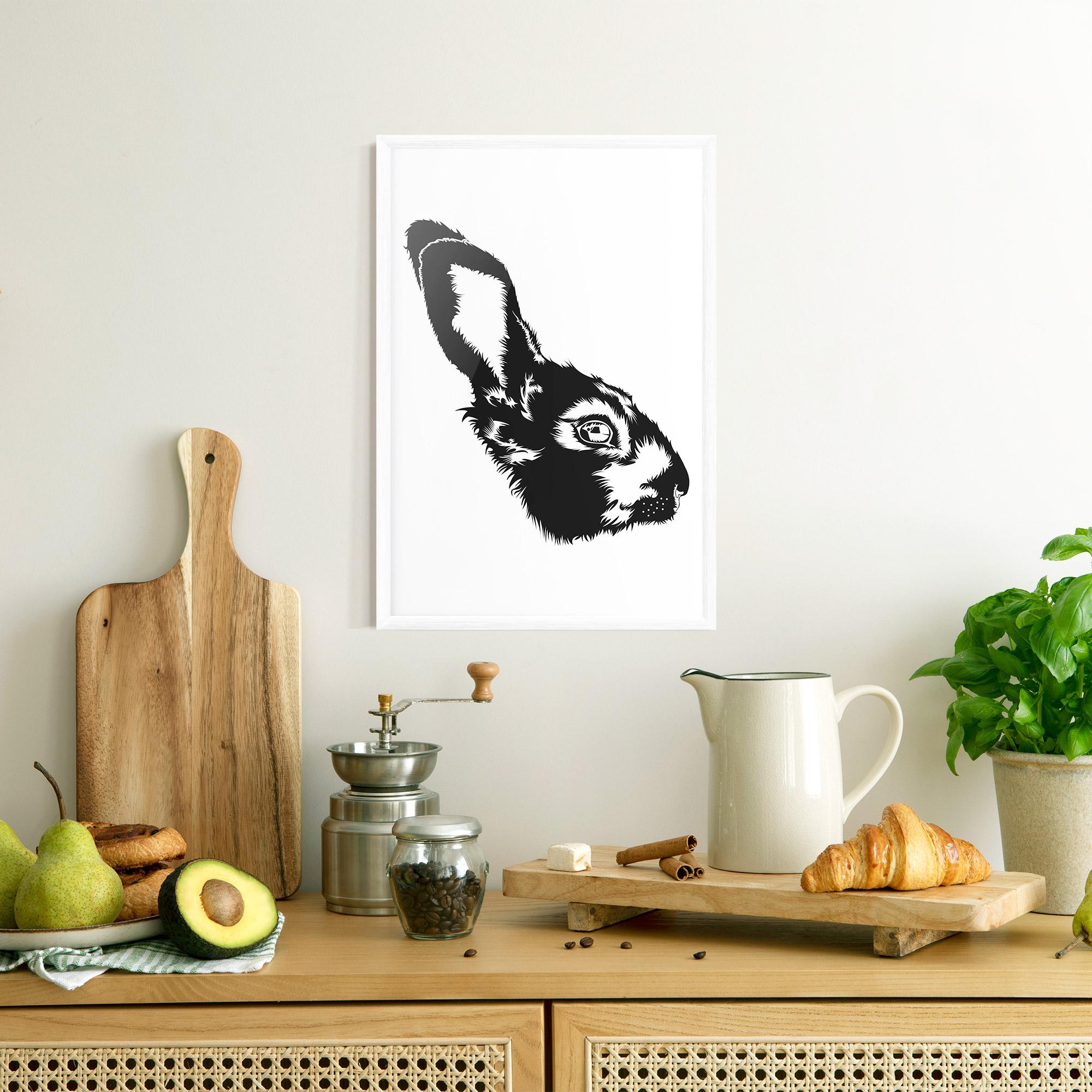 Keretezett Poszter Rabbit Head mockup 8