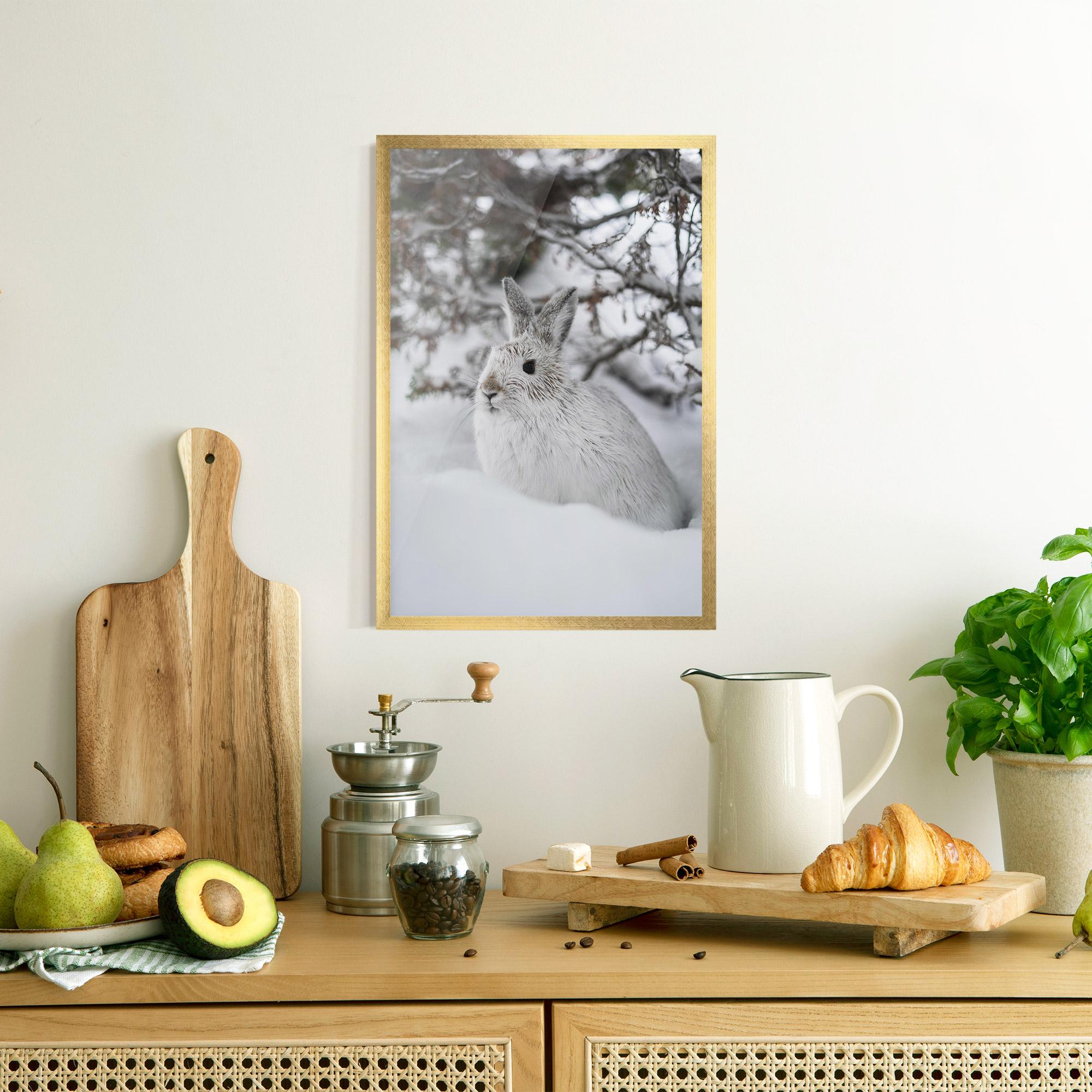 Keretezett Poszter Bunny In Snow mockup 8