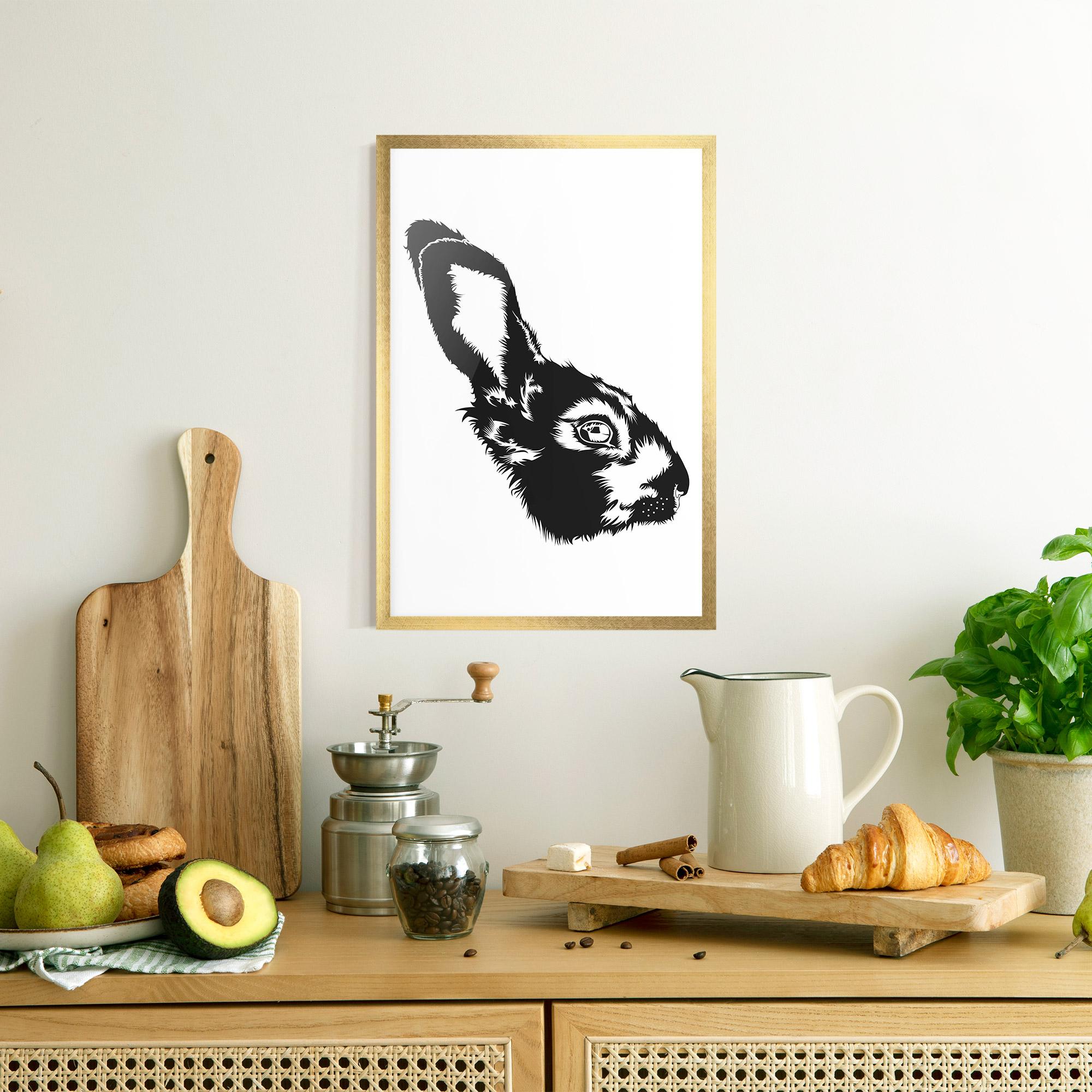 Keretezett Poszter Rabbit Head mockup 8
