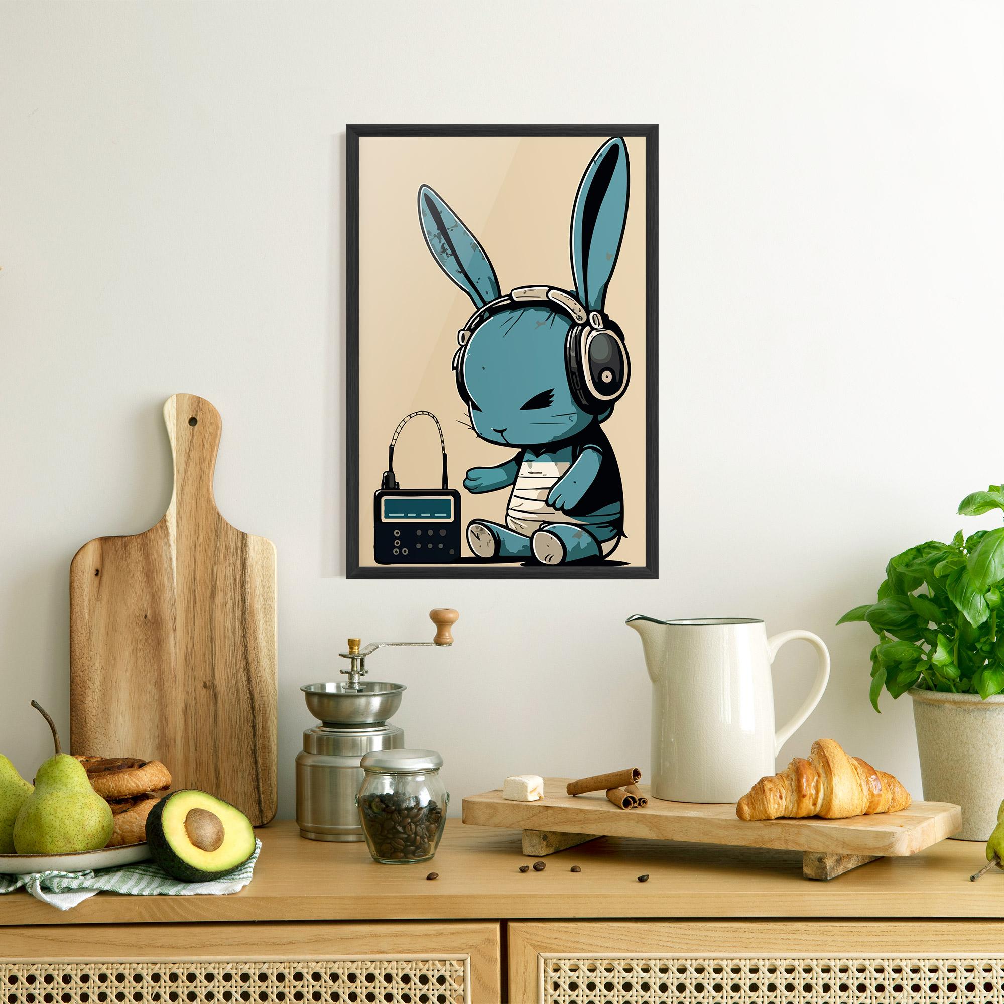 Keretezett Poszter Blue Baby Bunny mockup 8