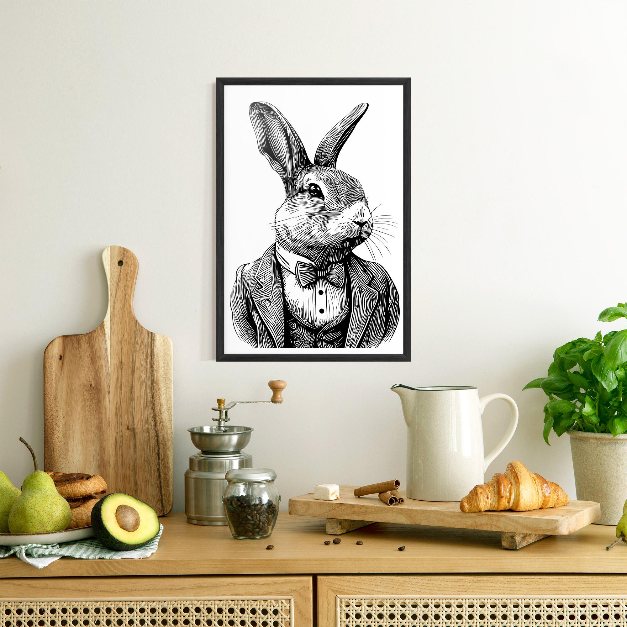Keretezett Poszter Bunny In Suit mockup 8