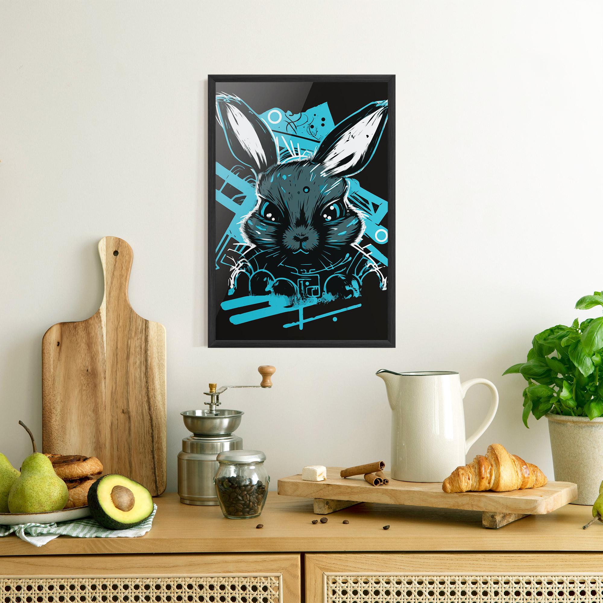 Keretezett Poszter Grey Blue Bunny mockup 8