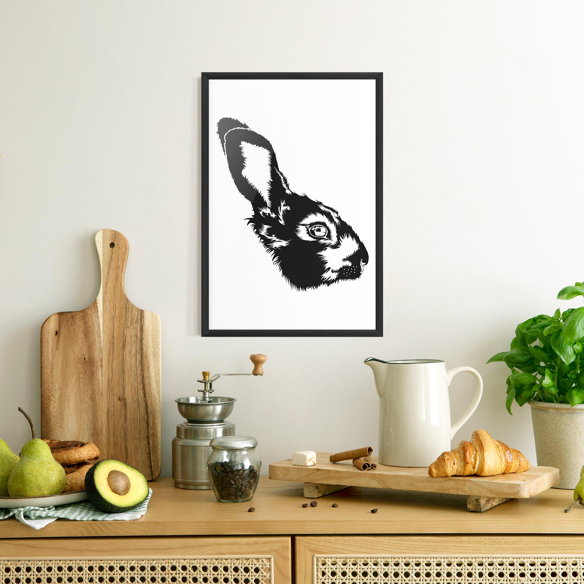 Keretezett Poszter Rabbit Head mockup 8