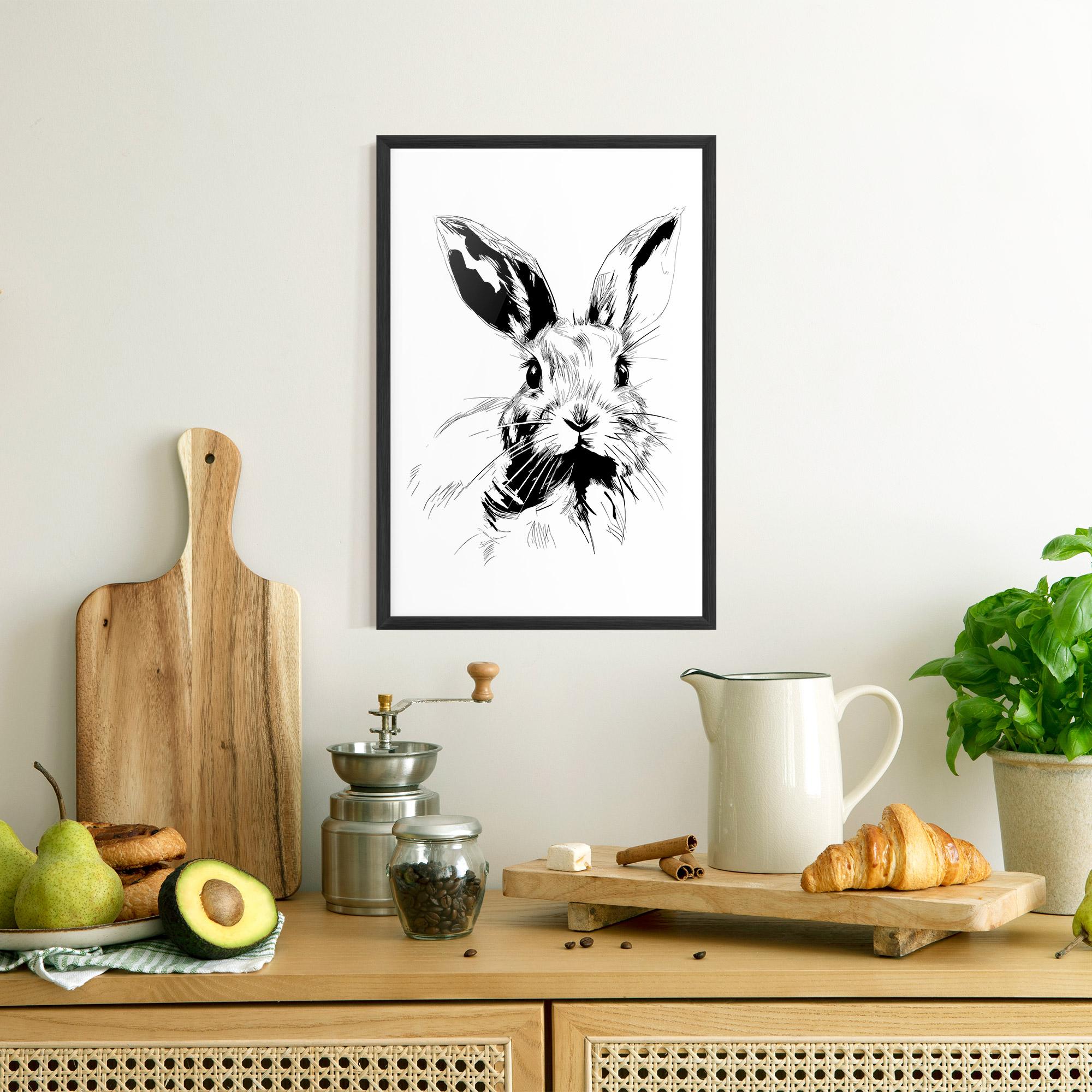 Keretezett Poszter Rabbit Looking mockup 8