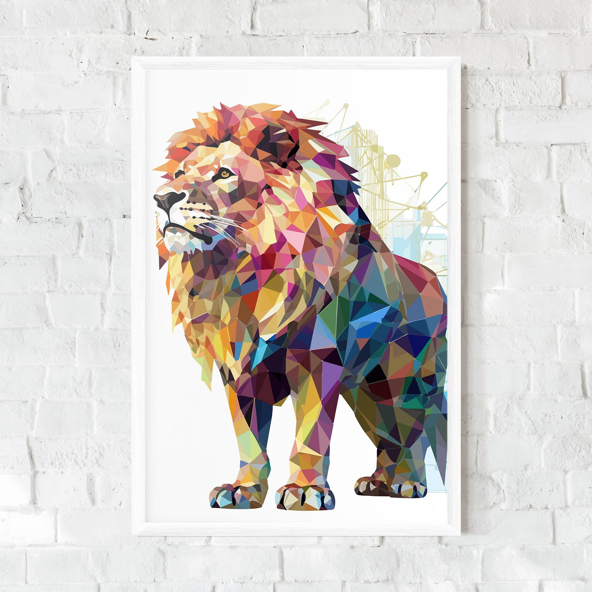 Keretezett Poszter Artistic Lion mockup 0