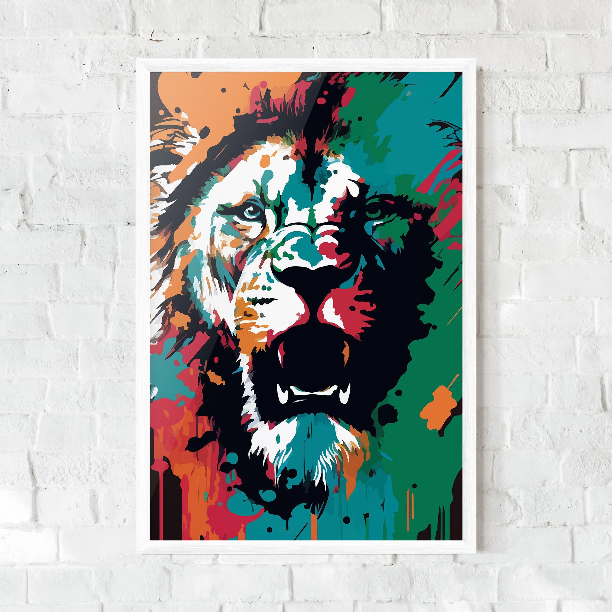 Keretezett Poszter Blue Green Lion mockup 0