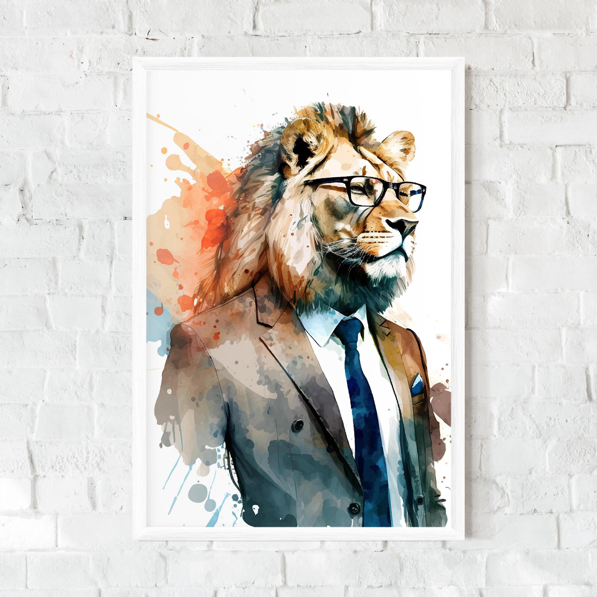 Keretezett Poszter Brown Suit Lion mockup 0
