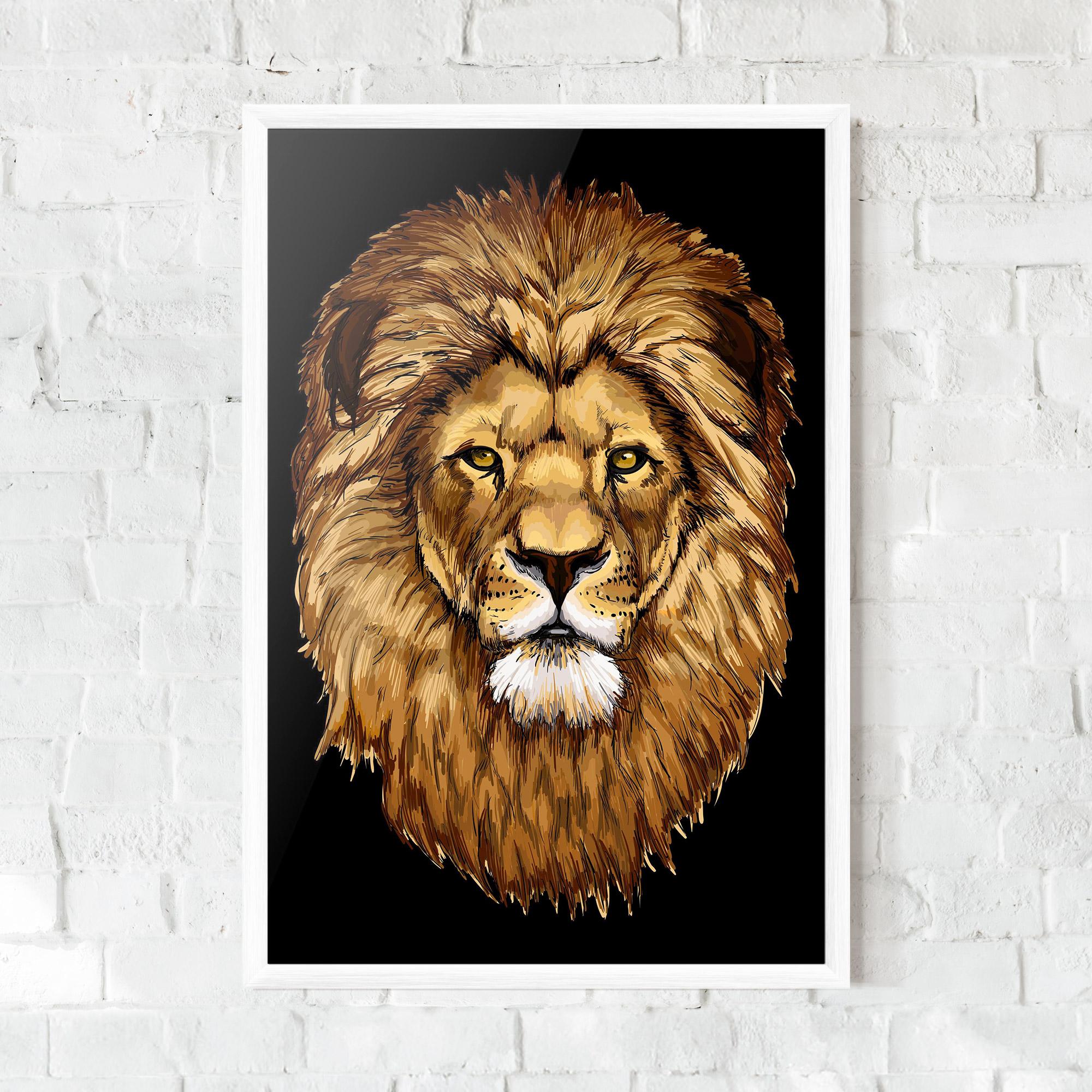 Keretezett Poszter Lion Head mockup 0