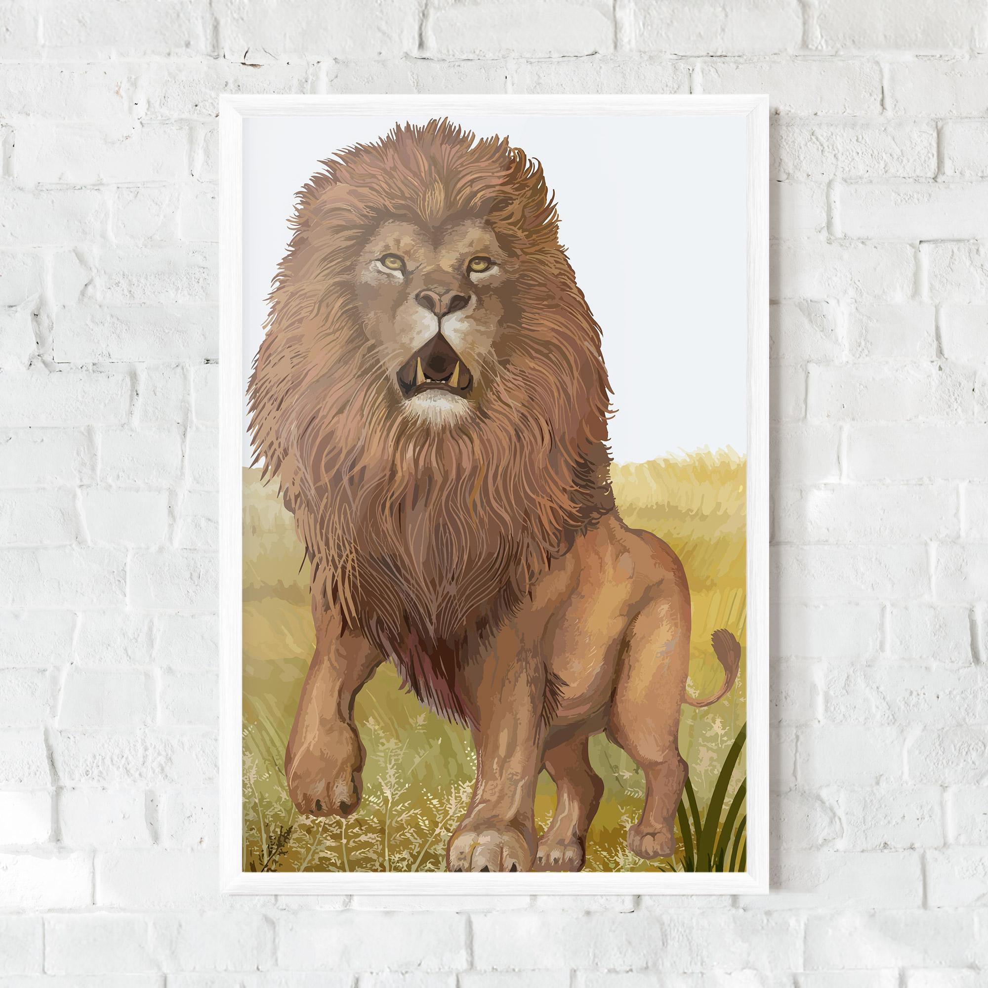 Keretezett Poszter Wild Lion mockup 0