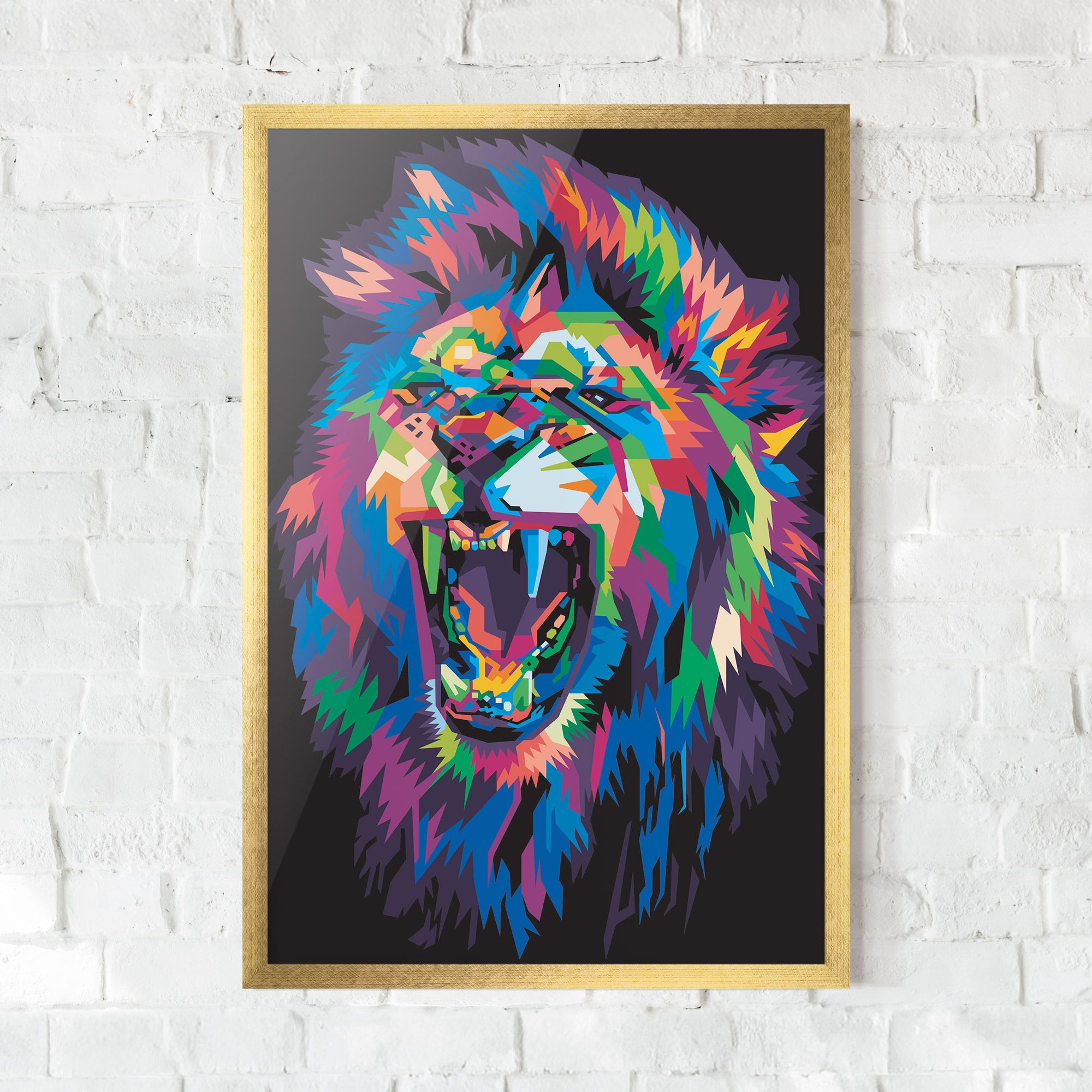 Colorful Lion Head mockup 0