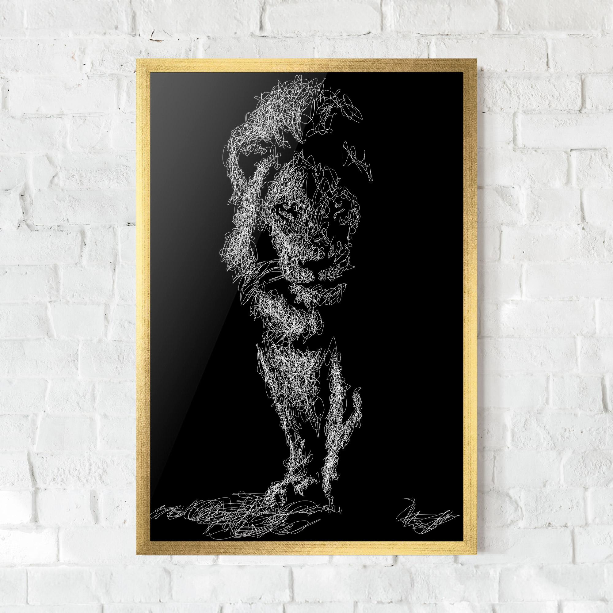 Keretezett Poszter Lion Signature mockup 0