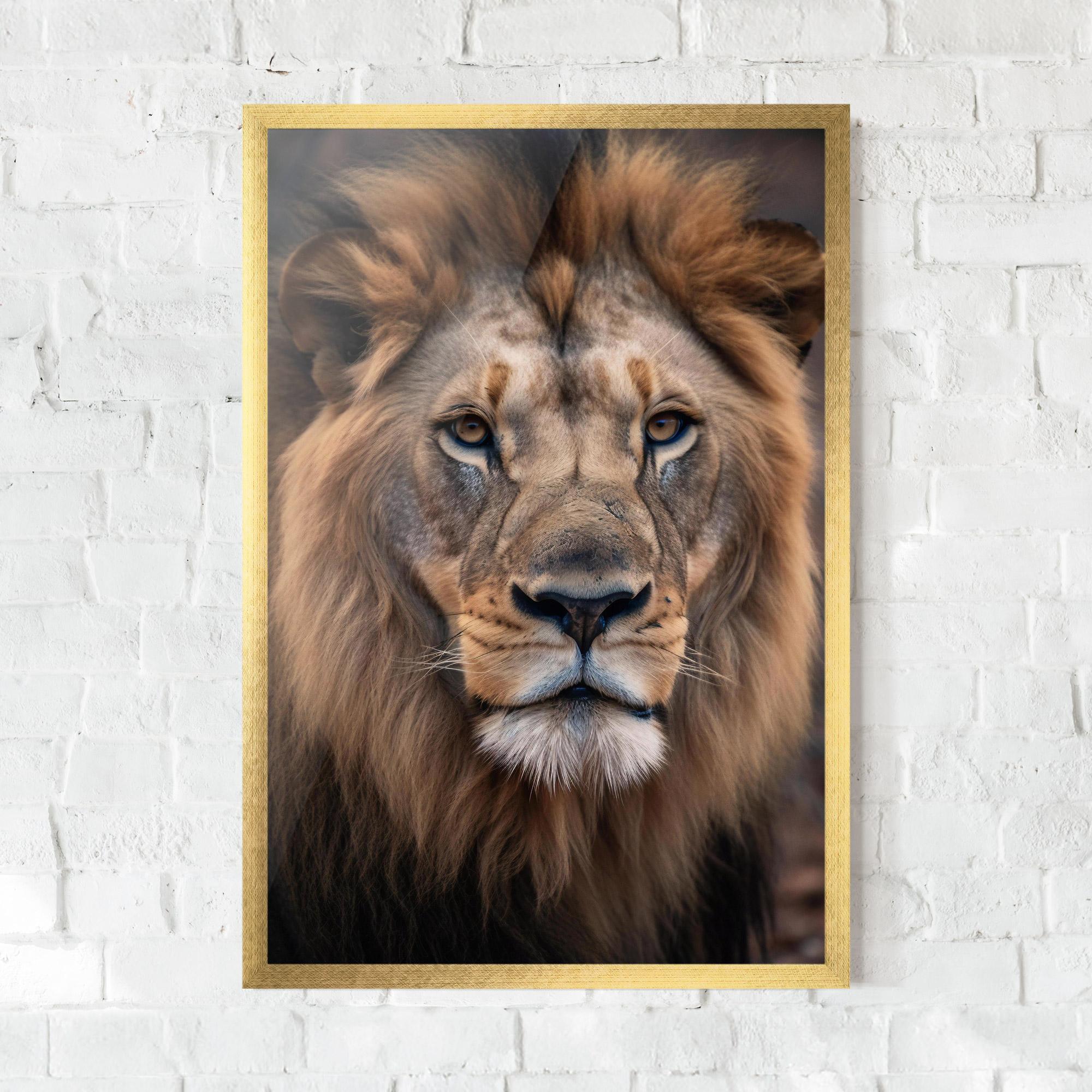 Keretezett Poszter Wild Lion View mockup 0