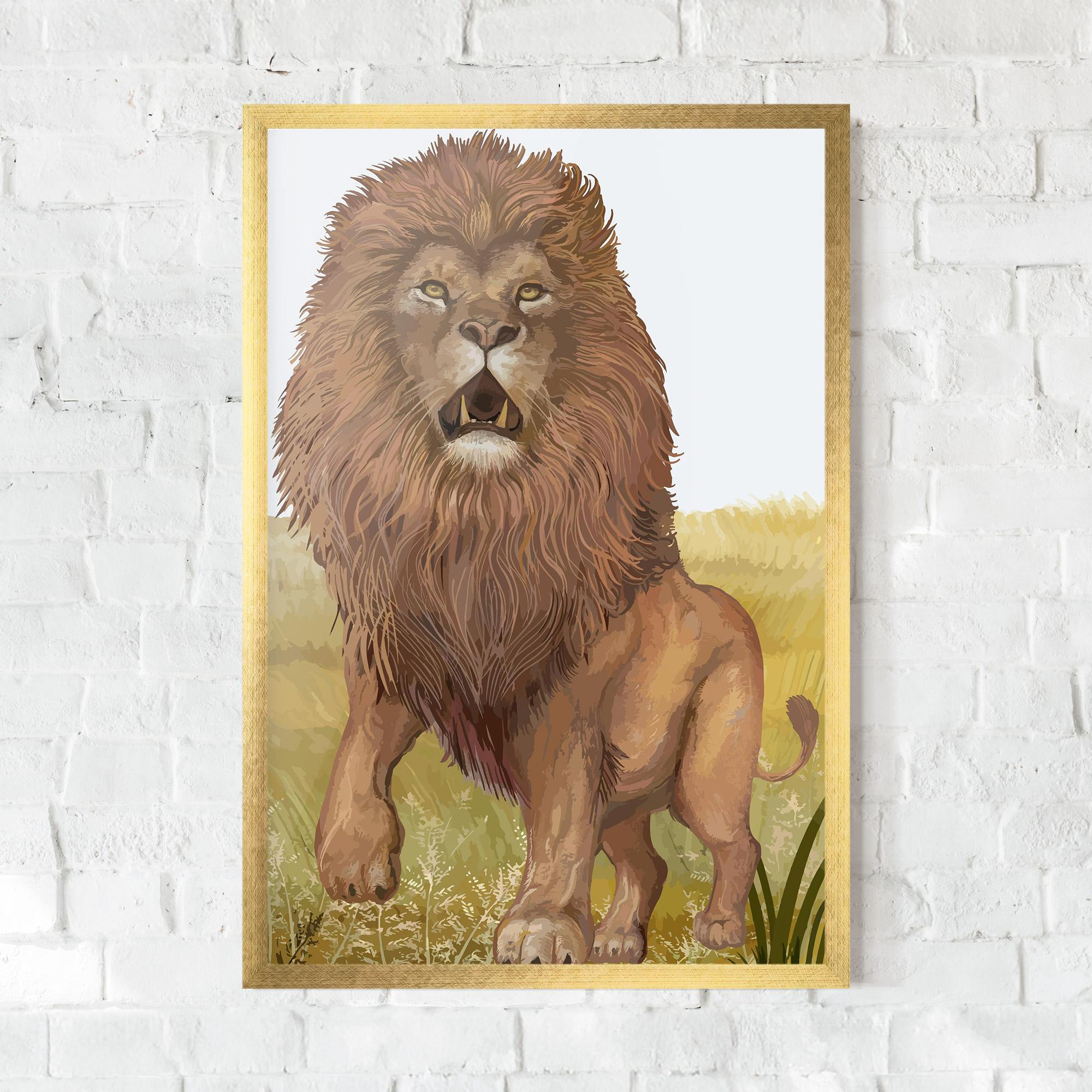Keretezett Poszter Wild Lion mockup 0