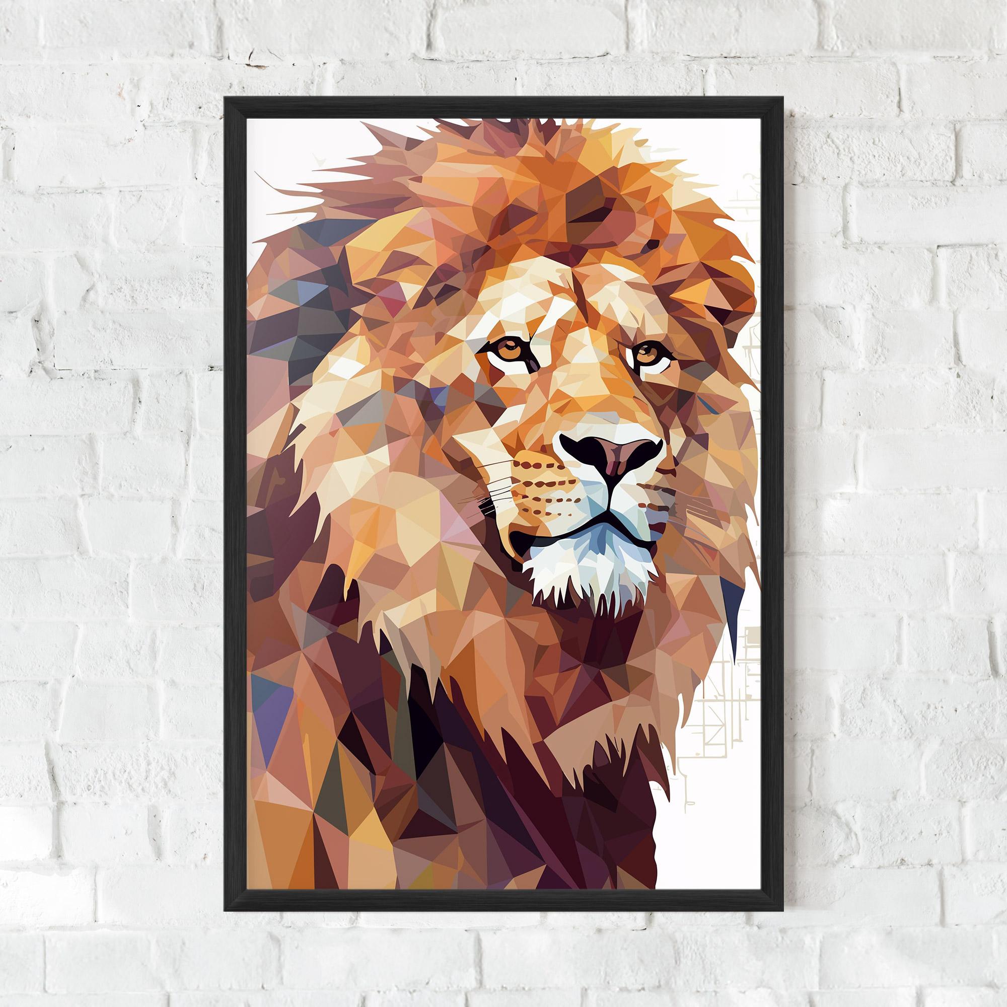 Keretezett Poszter Artistic Lion Head mockup 0