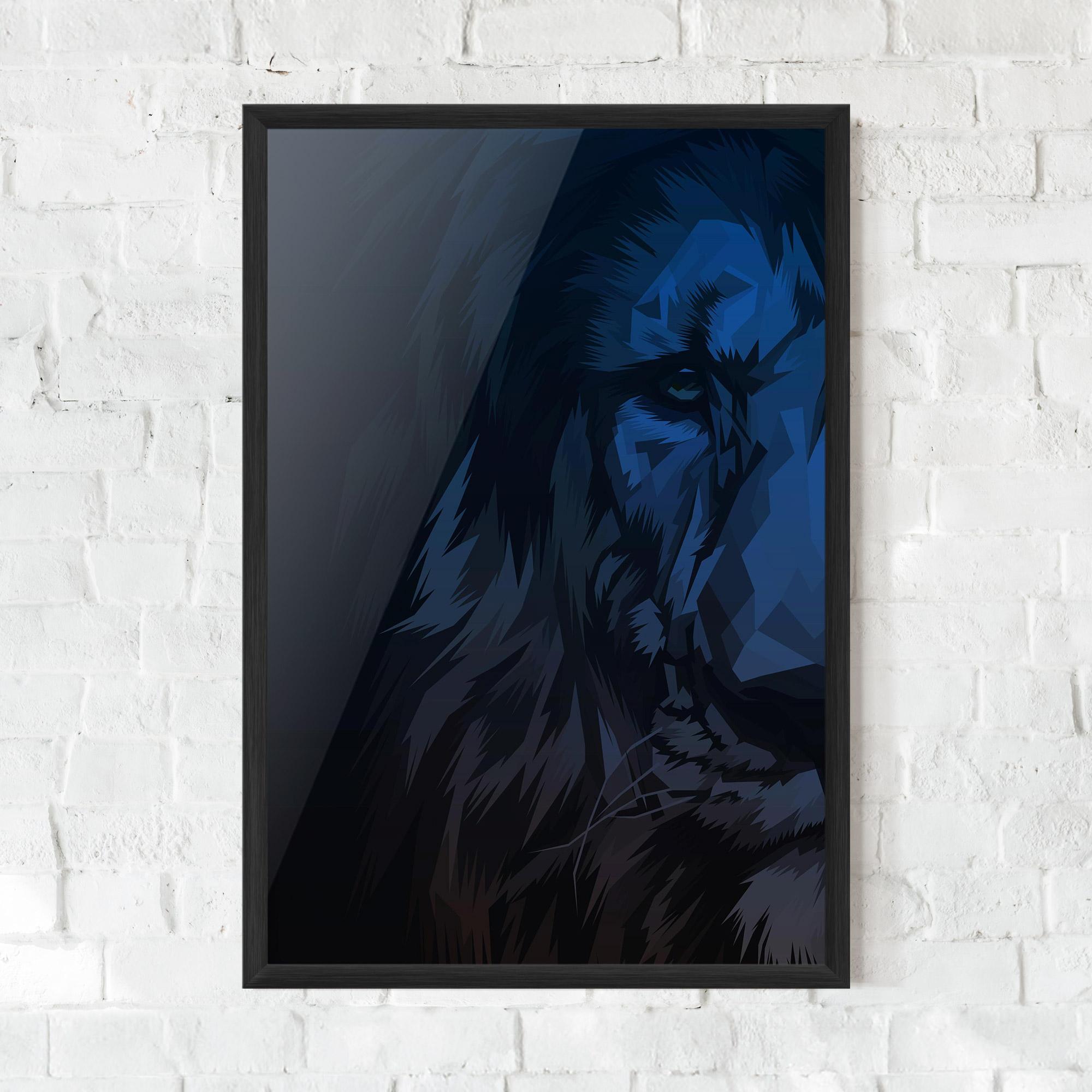 Keretezett Poszter Blue Lion mockup 0