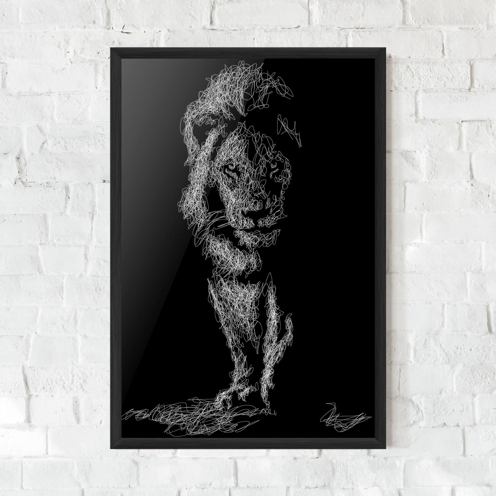 Keretezett Poszter Lion Signature mockup 0
