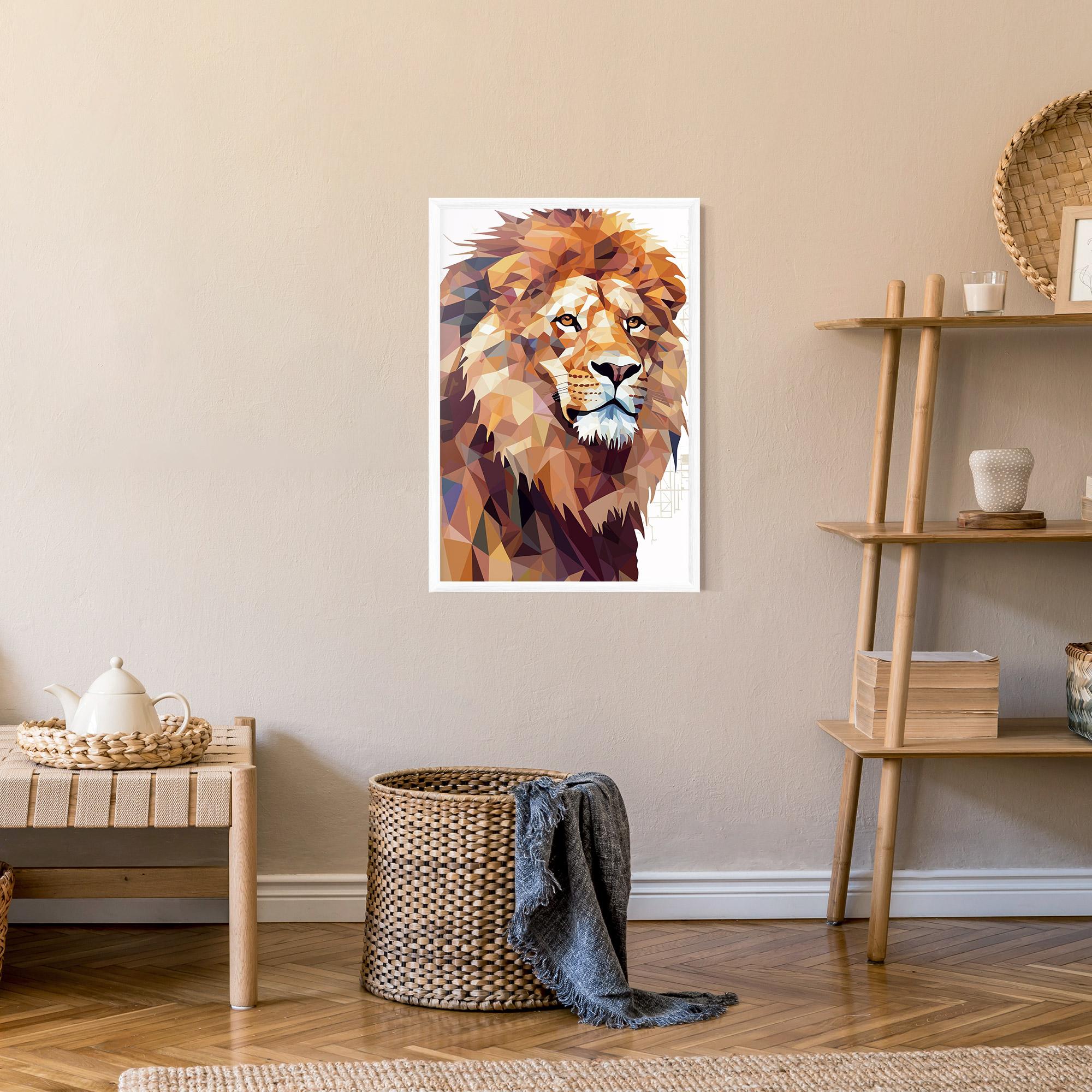 Keretezett Poszter Artistic Lion Head mockup 9
