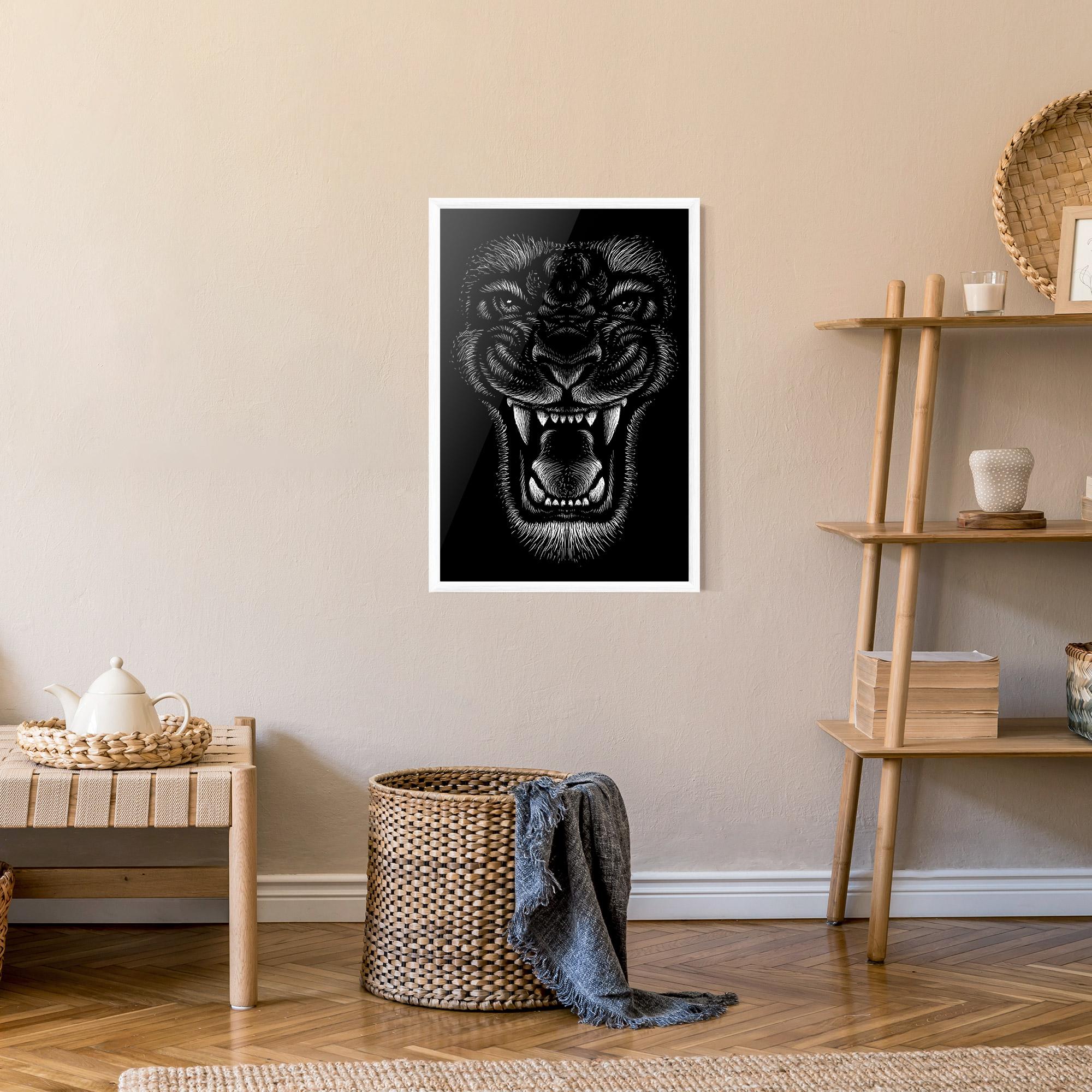 Keretezett Poszter Lion Bite mockup 9