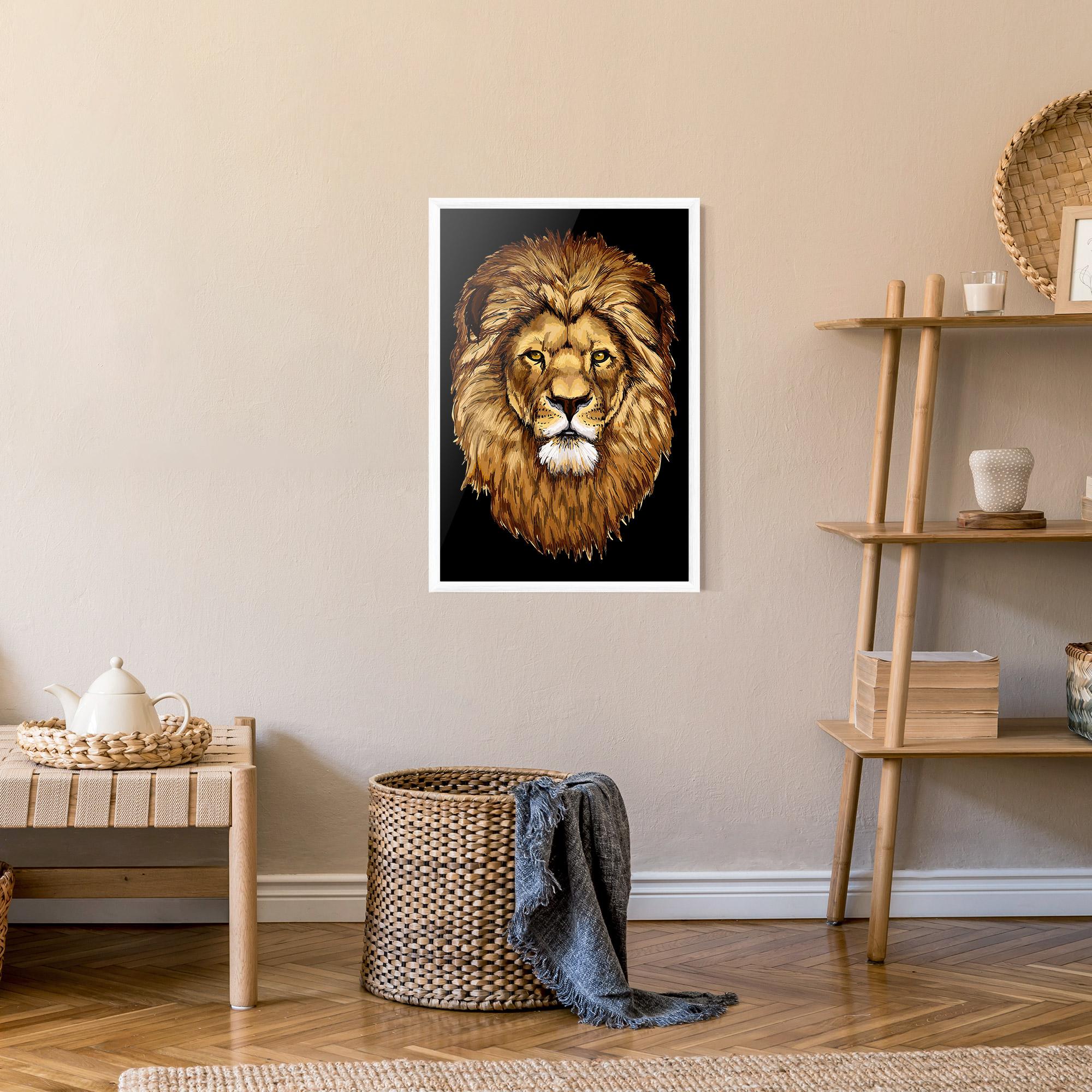Keretezett Poszter Lion Head mockup 9