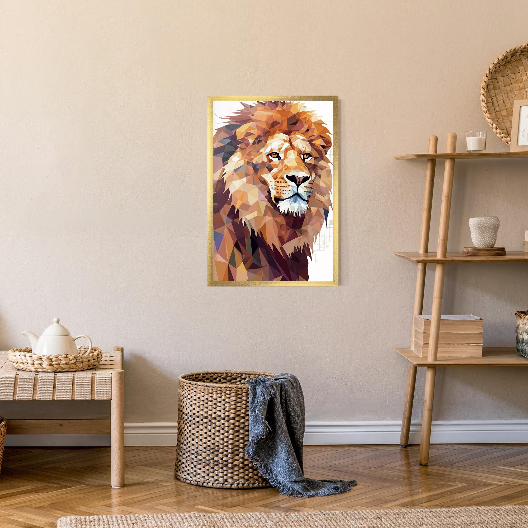 Keretezett Poszter Artistic Lion Head mockup 9