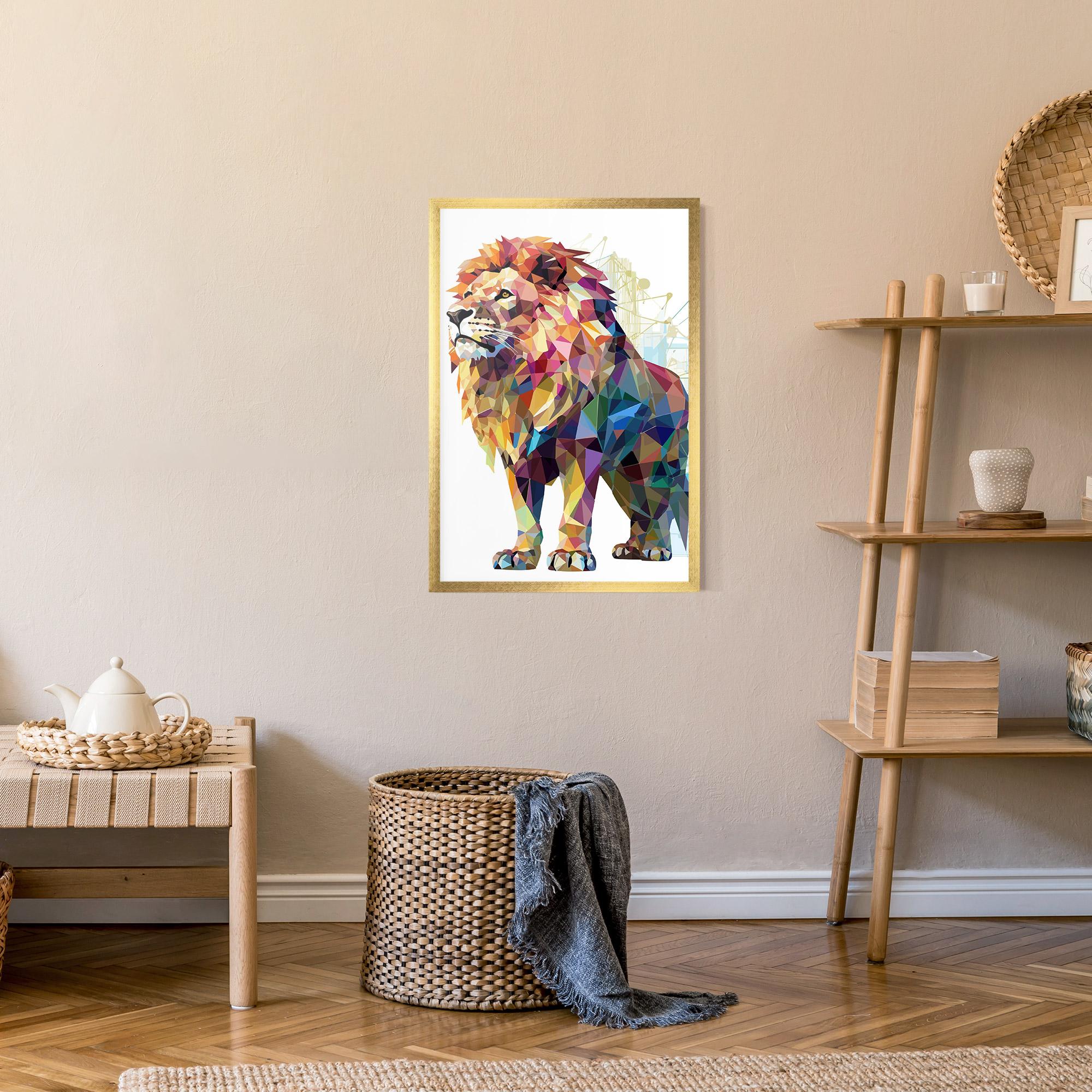 Keretezett Poszter Artistic Lion mockup 9