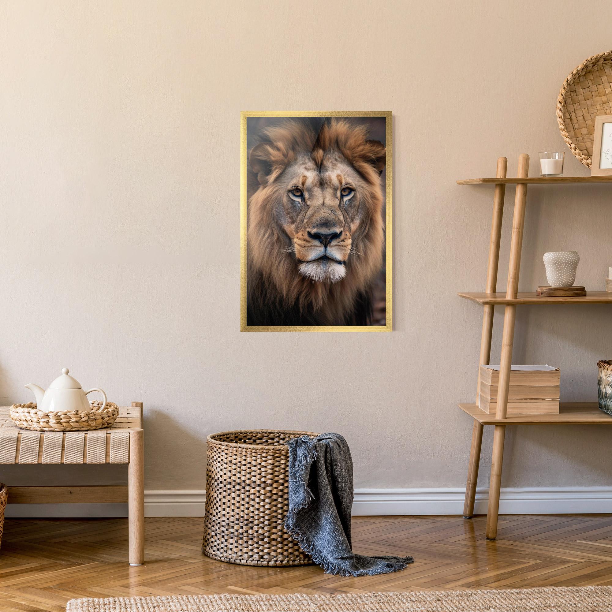 Keretezett Poszter Wild Lion View mockup 9