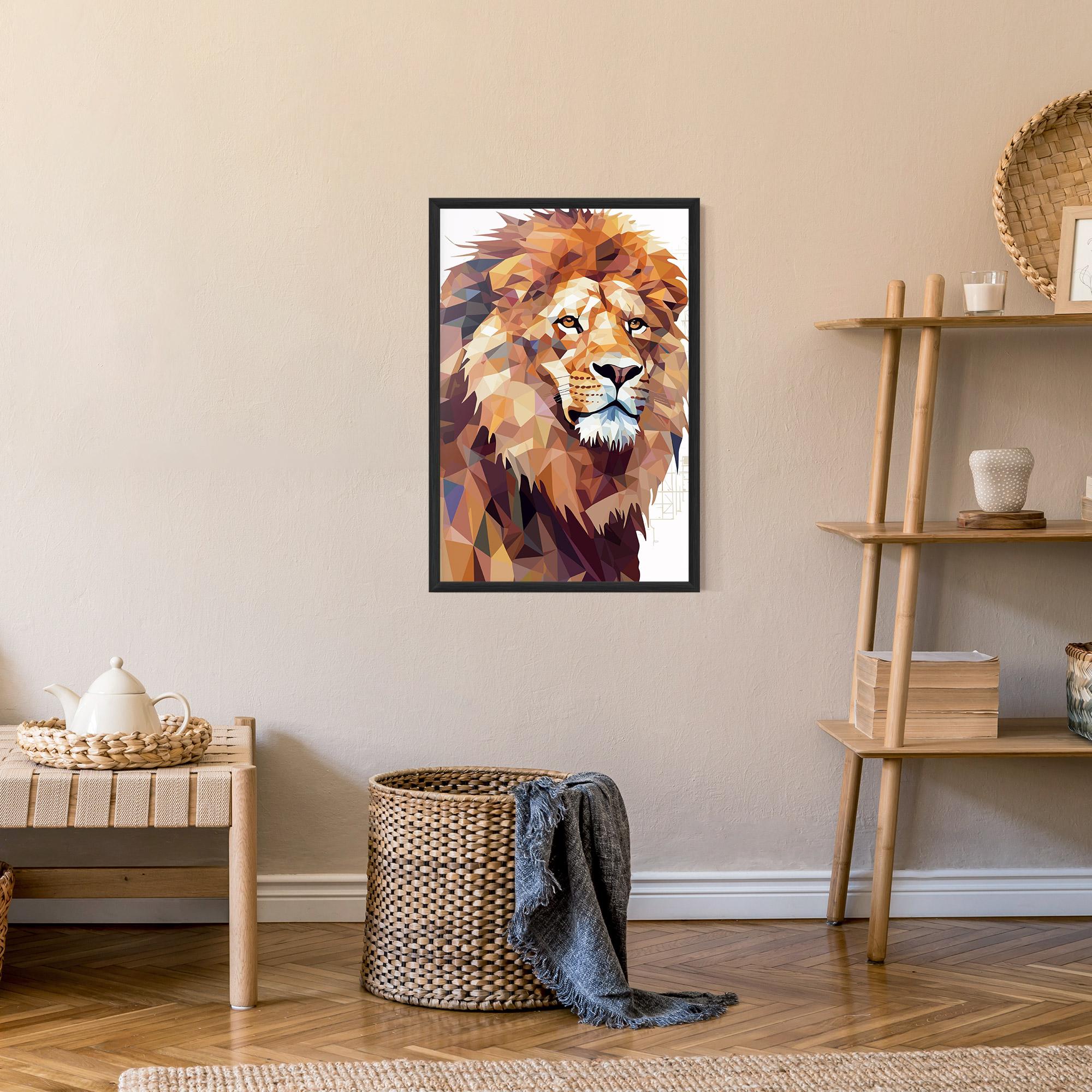 Keretezett Poszter Artistic Lion Head mockup 9