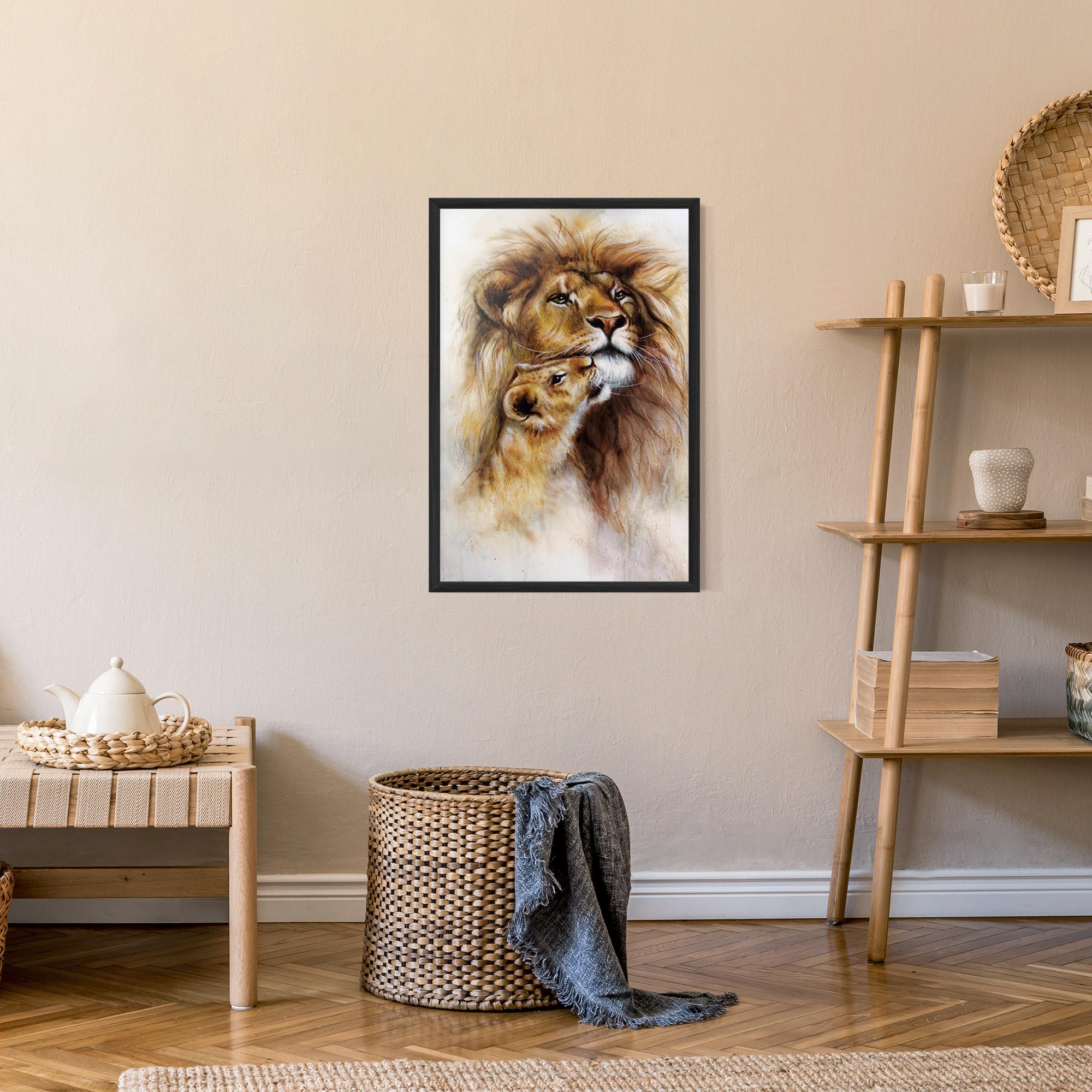 Keretezett Poszter Lion Love mockup 9