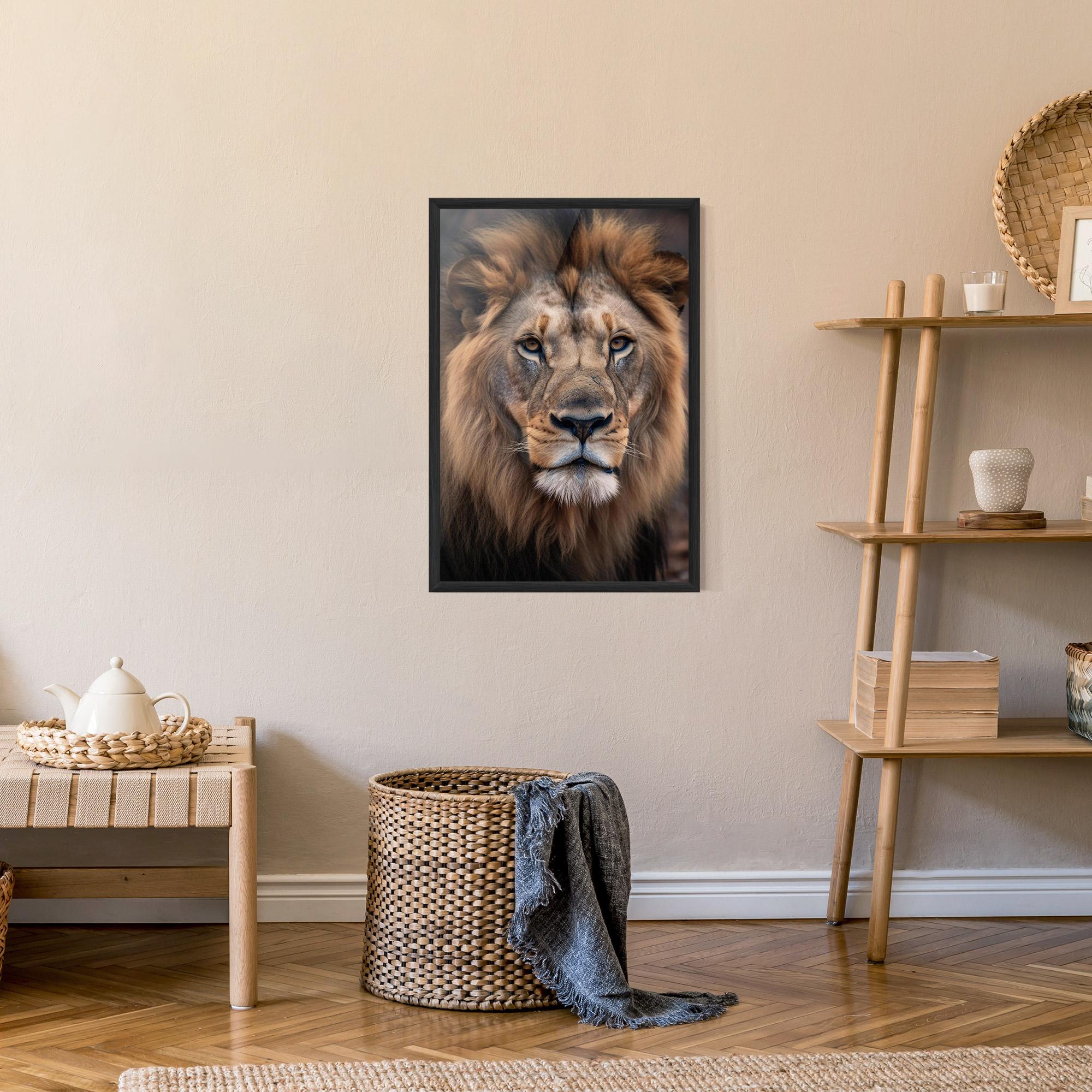 Keretezett Poszter Wild Lion View mockup 9