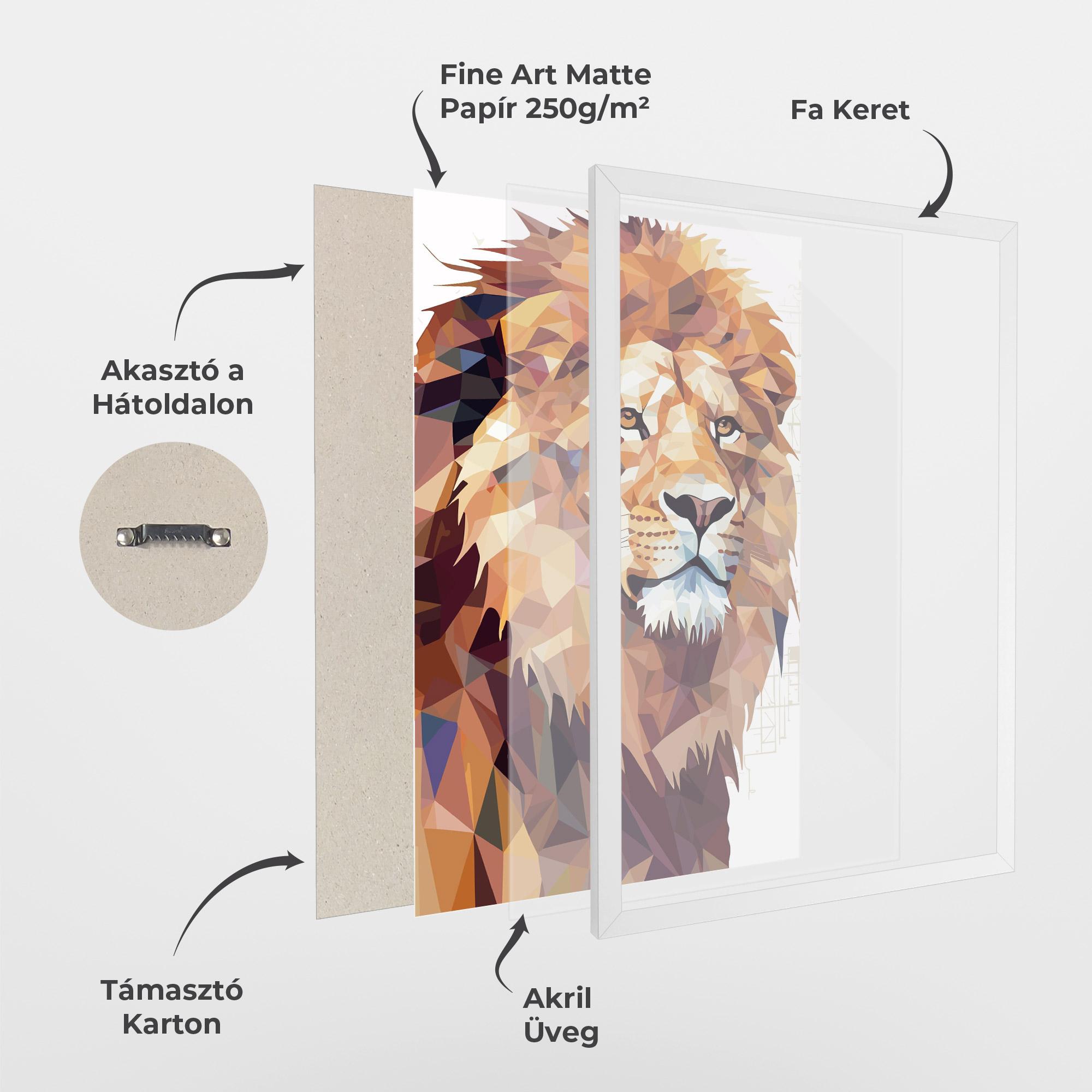Keretezett Poszter Artistic Lion Head mockup 1