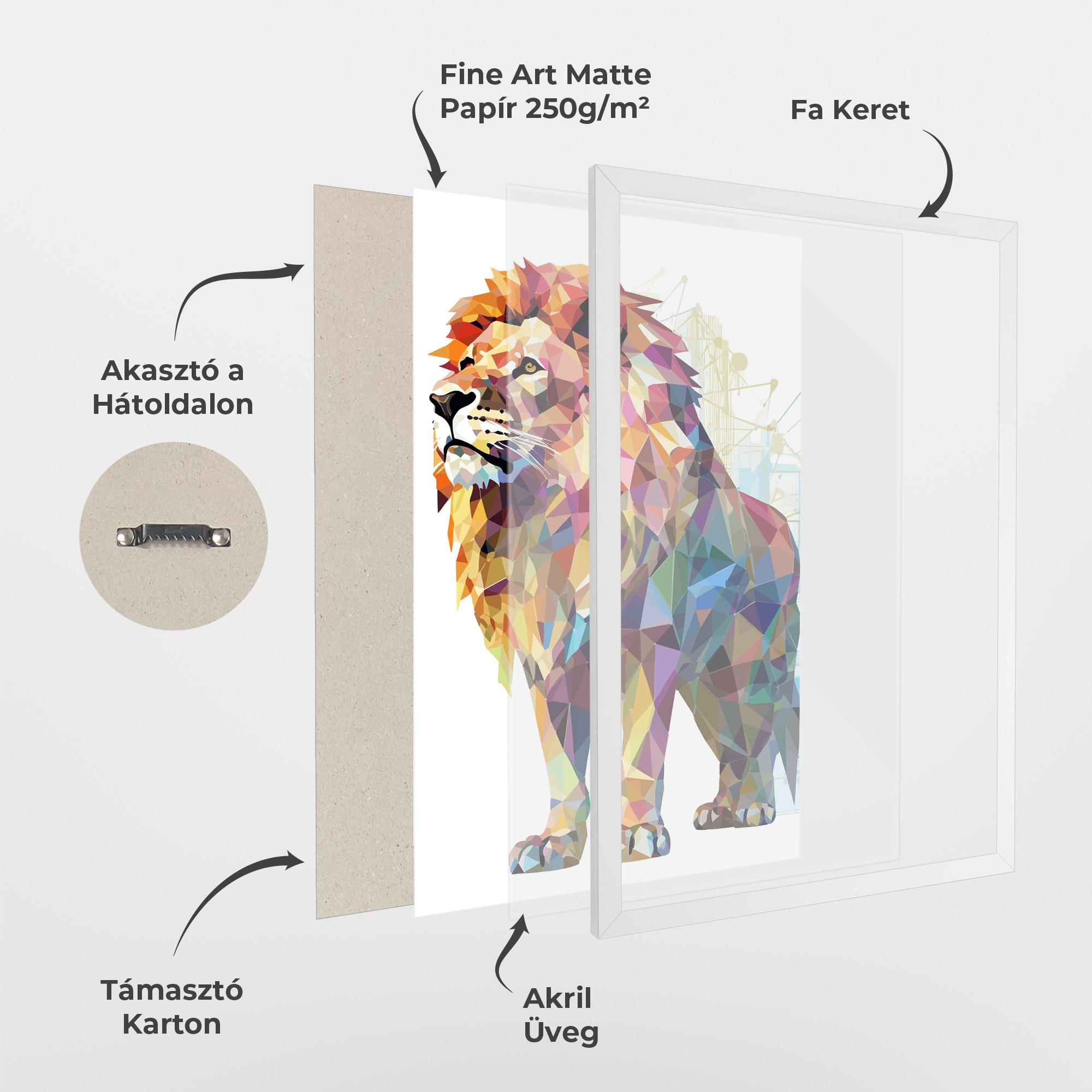 Keretezett Poszter Artistic Lion mockup 1