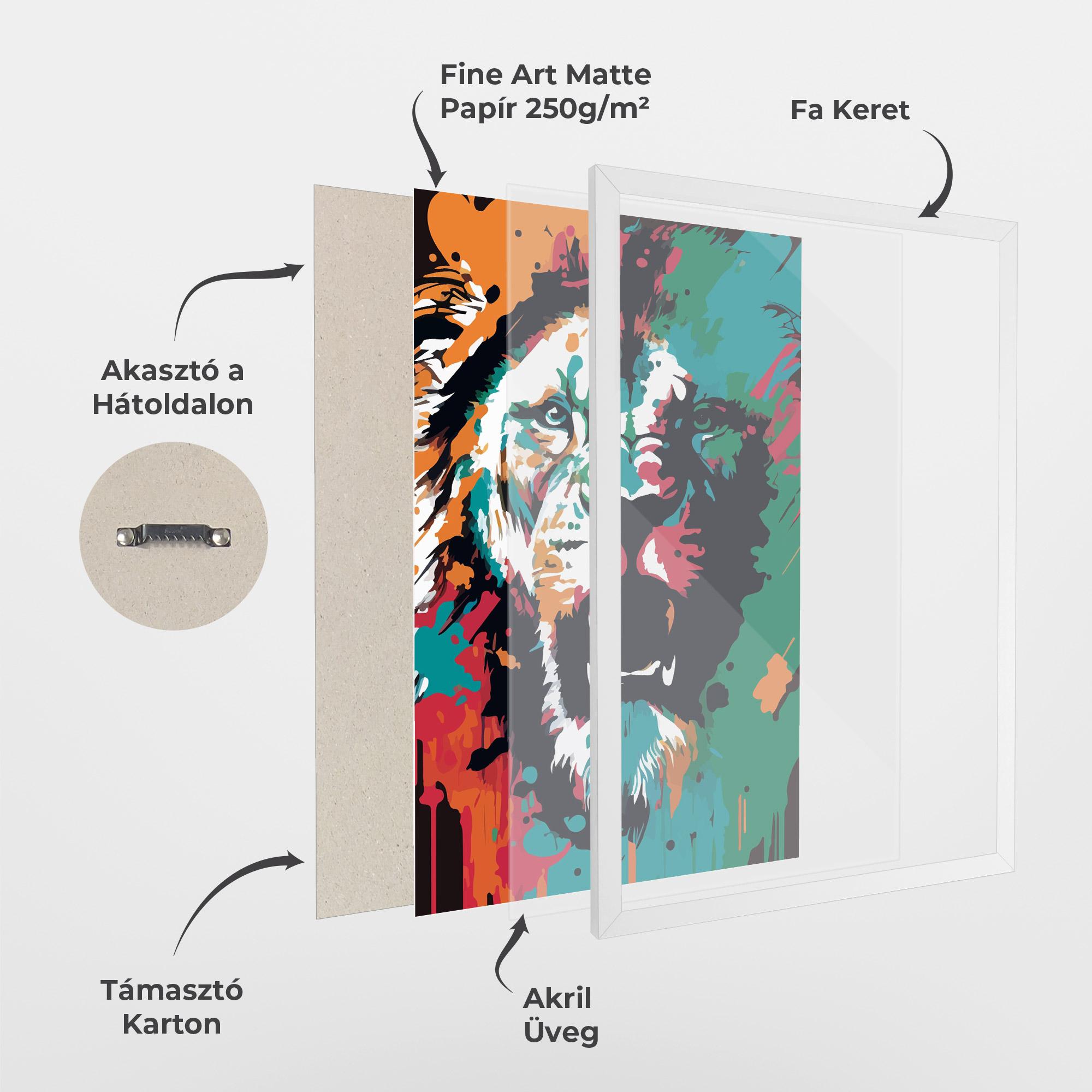 Keretezett Poszter Blue Green Lion mockup 1