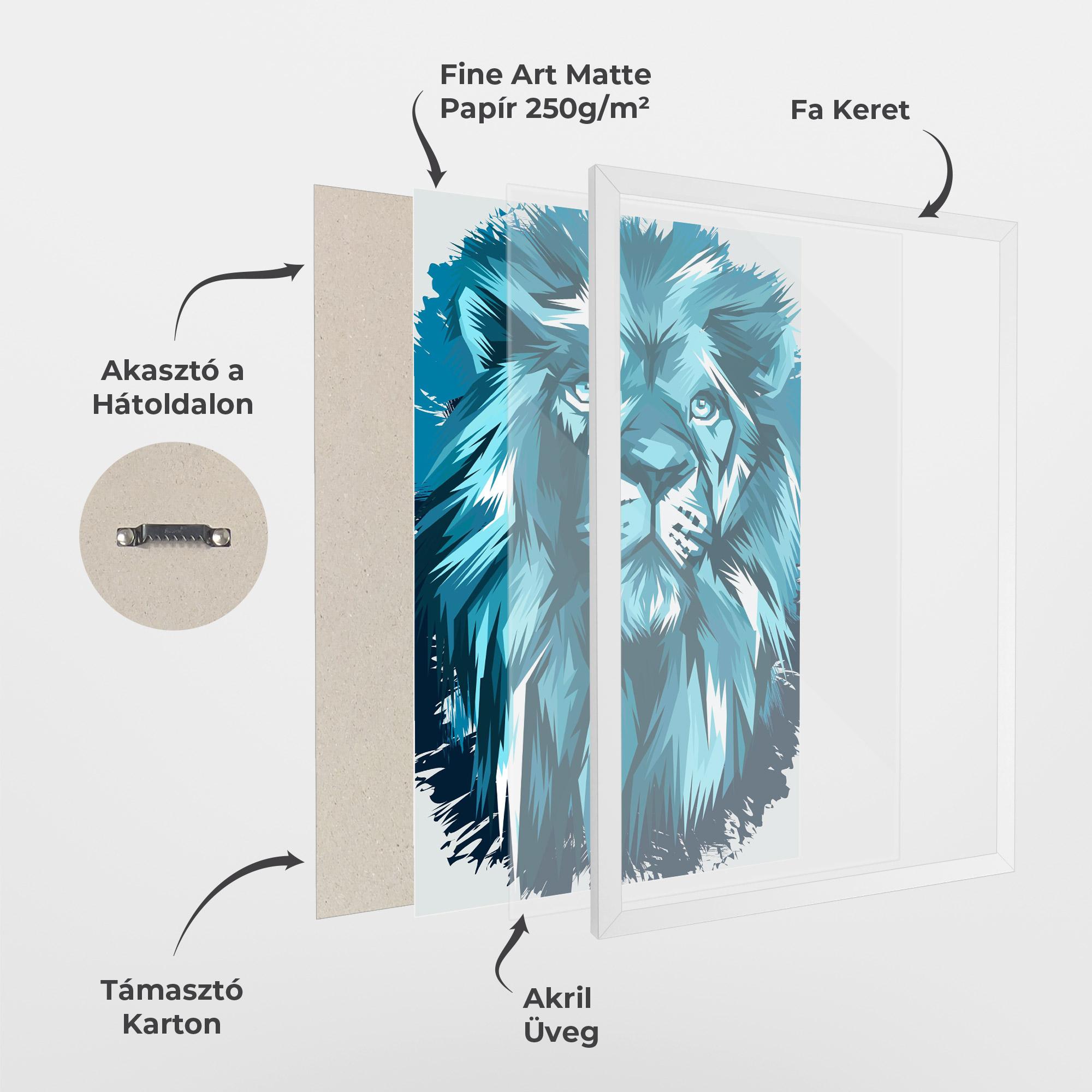 Keretezett Poszter Blue Lion Head mockup 1