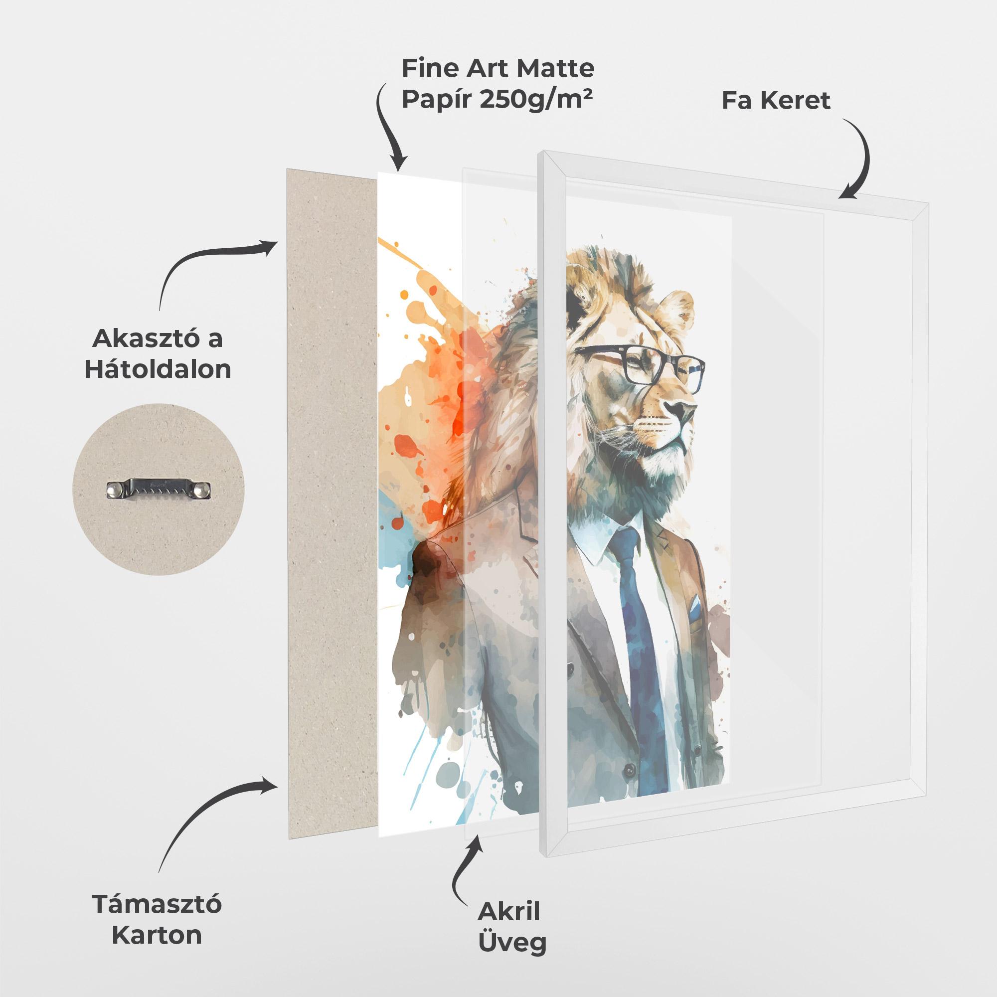 Keretezett Poszter Brown Suit Lion mockup 1