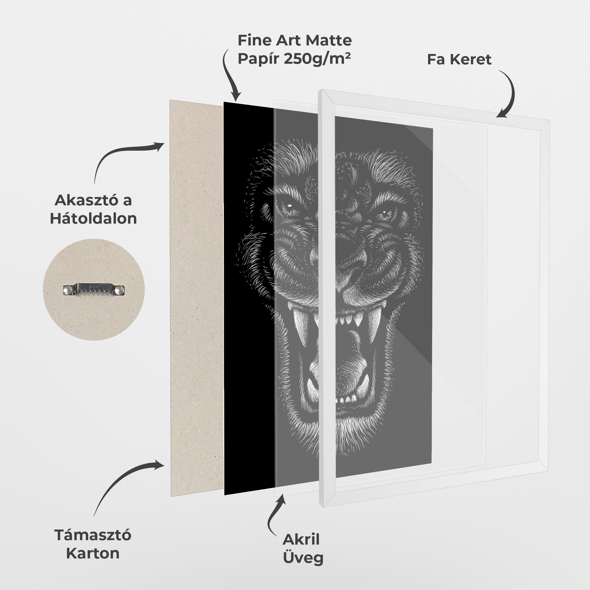 Keretezett Poszter Lion Bite mockup 1