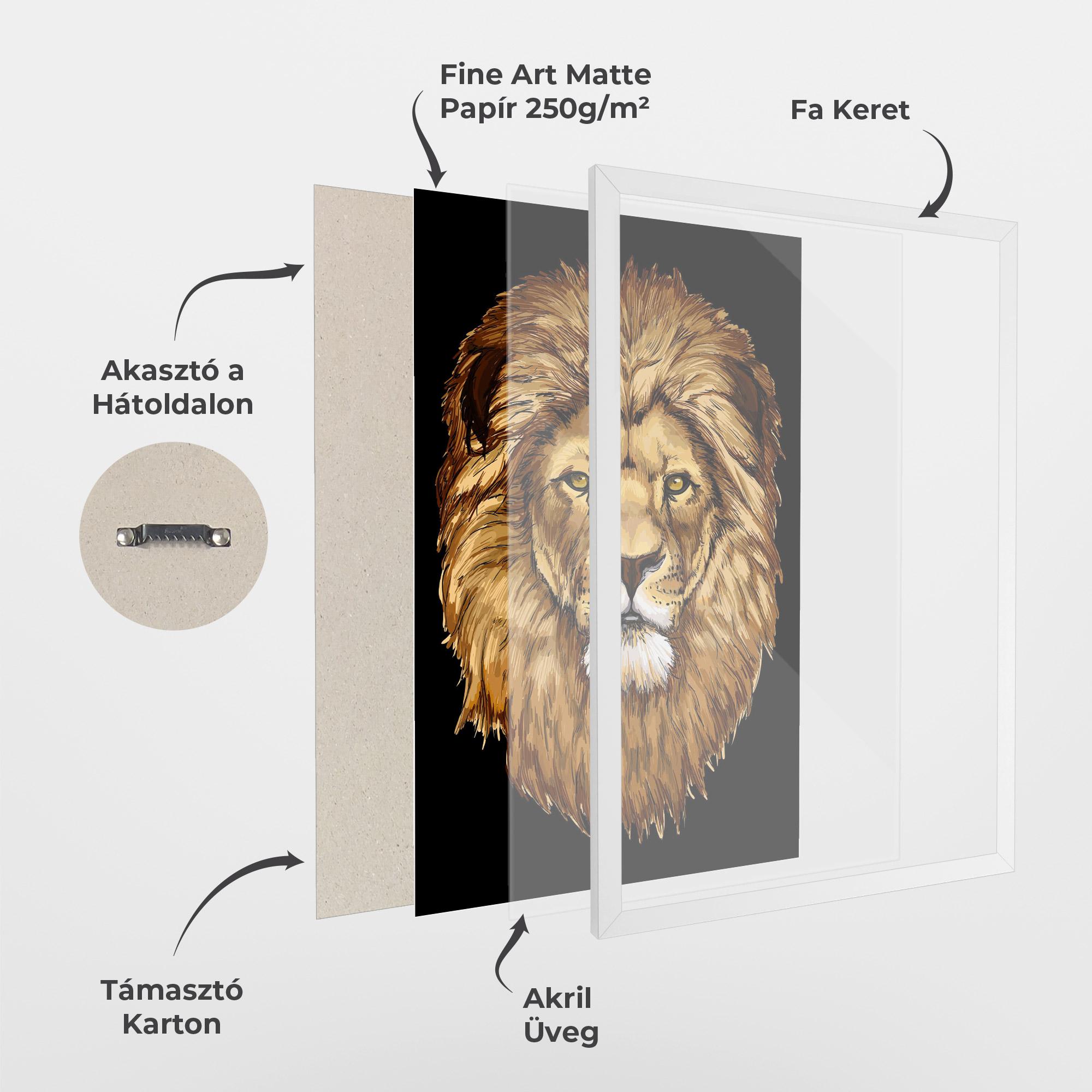 Keretezett Poszter Lion Head mockup 1