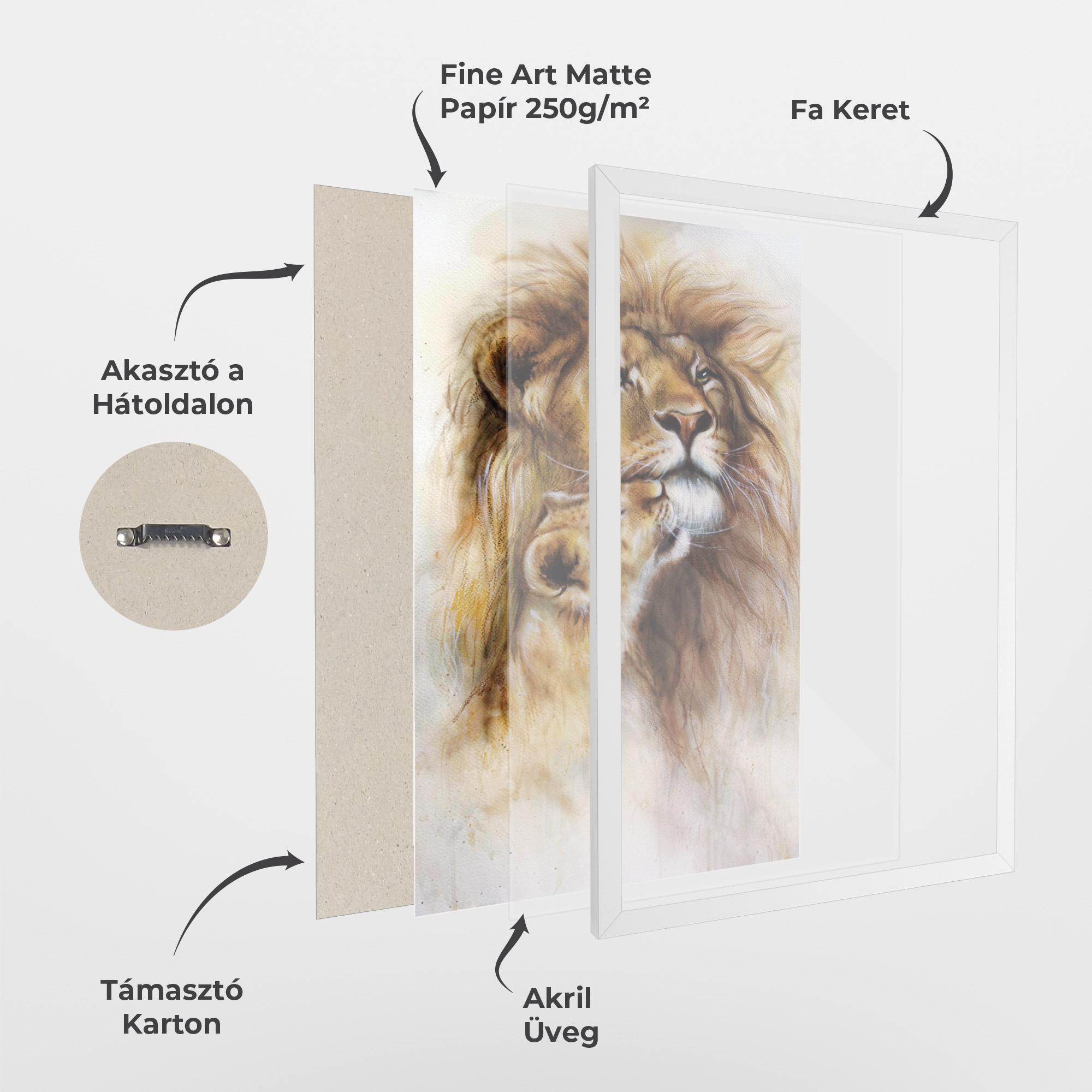 Keretezett Poszter Lion Love mockup 1