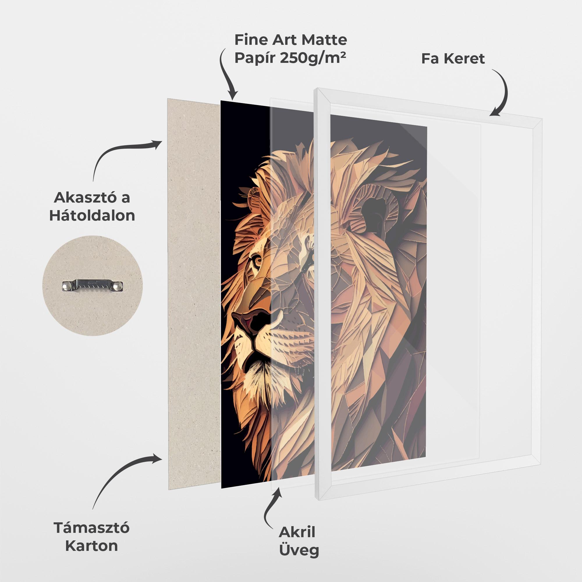 Keretezett Poszter Orange Mix Lion mockup 1