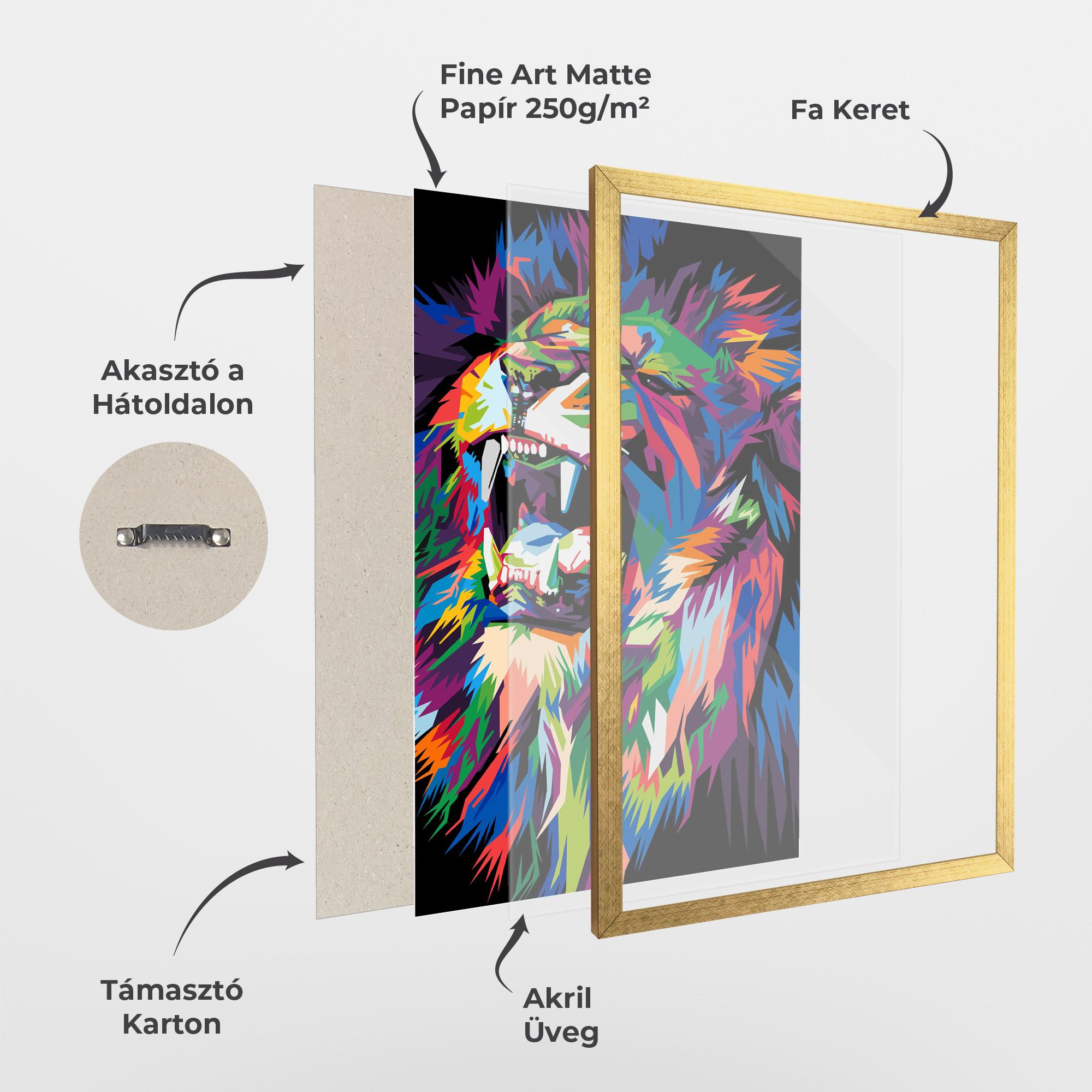 Keretezett Poszter Beautiful Lion mockup 1