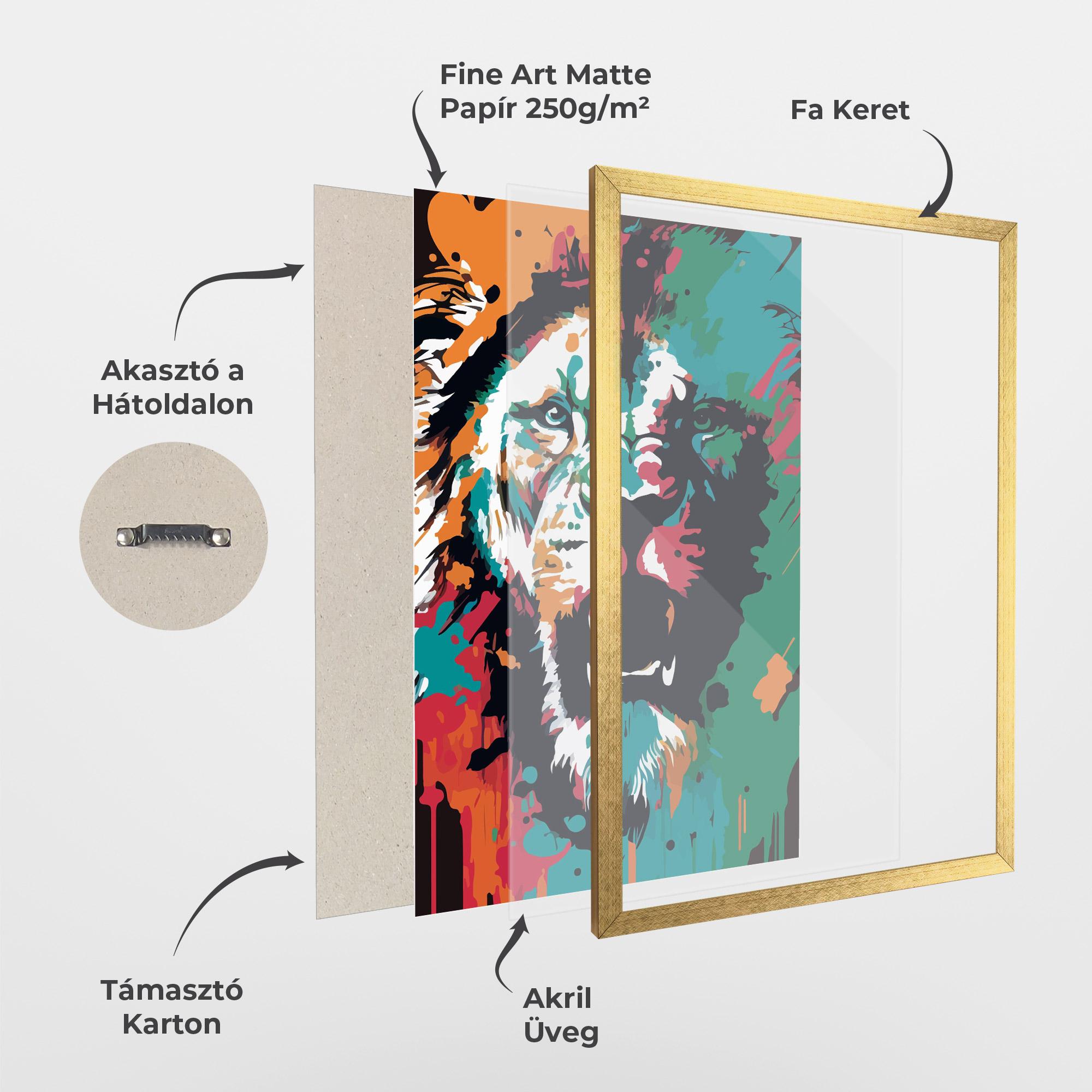 Keretezett Poszter Blue Green Lion mockup 1