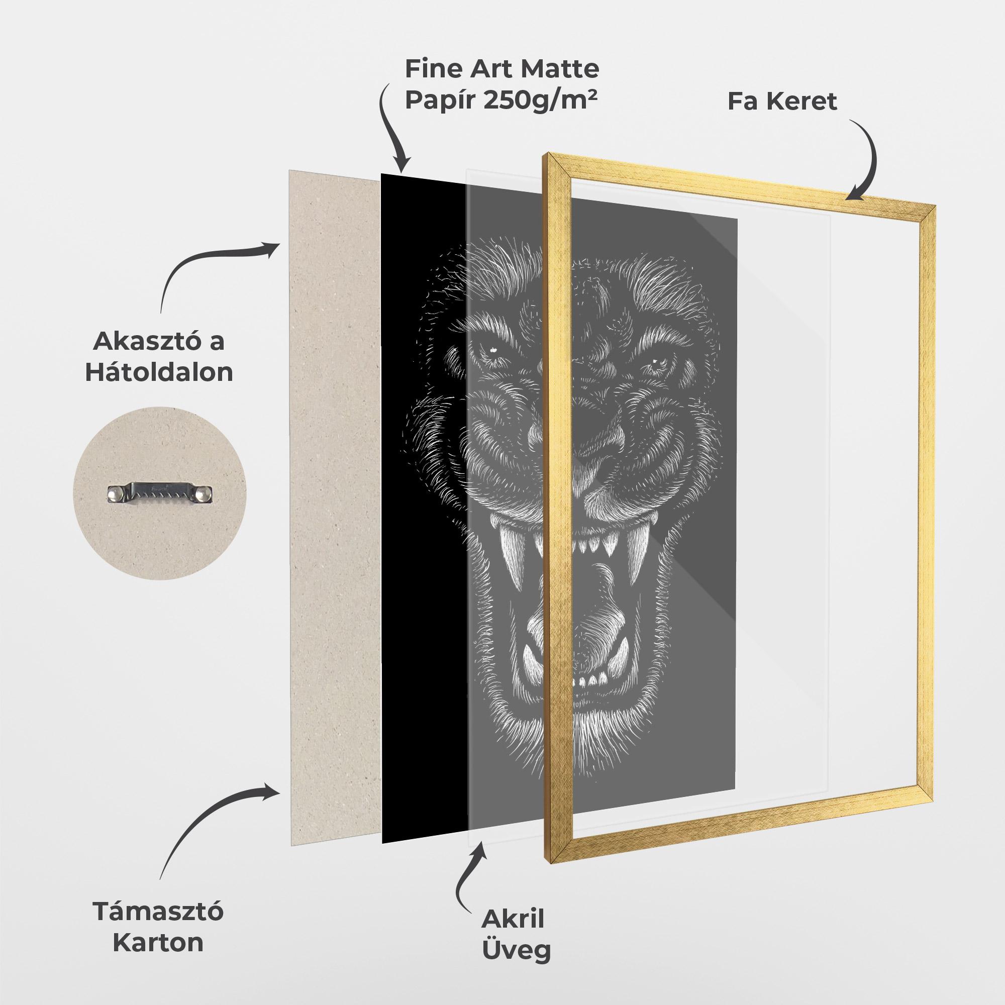 Keretezett Poszter Lion Bite mockup 1