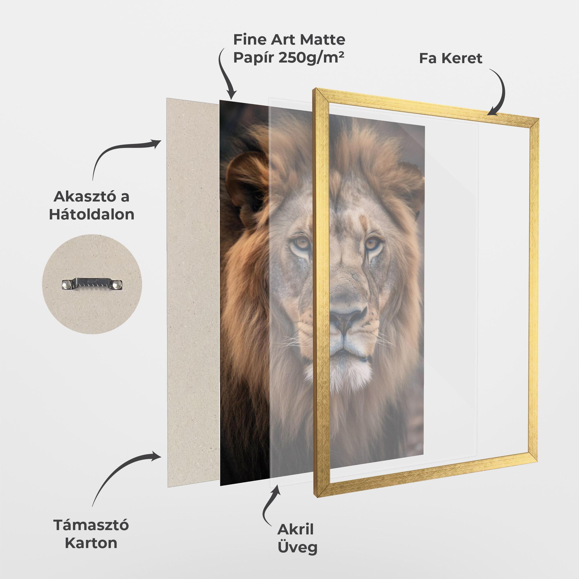 Keretezett Poszter Wild Lion View mockup 1