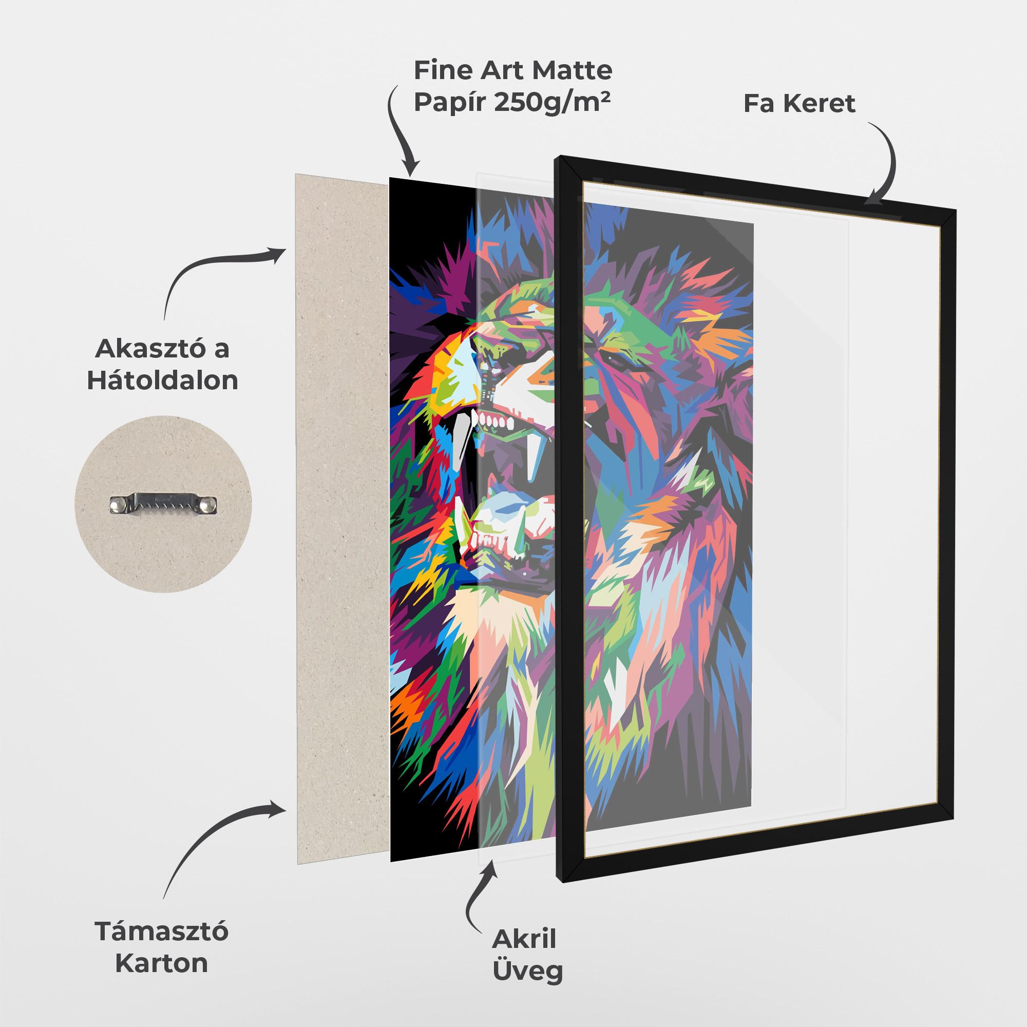 Keretezett Poszter Beautiful Lion mockup 1